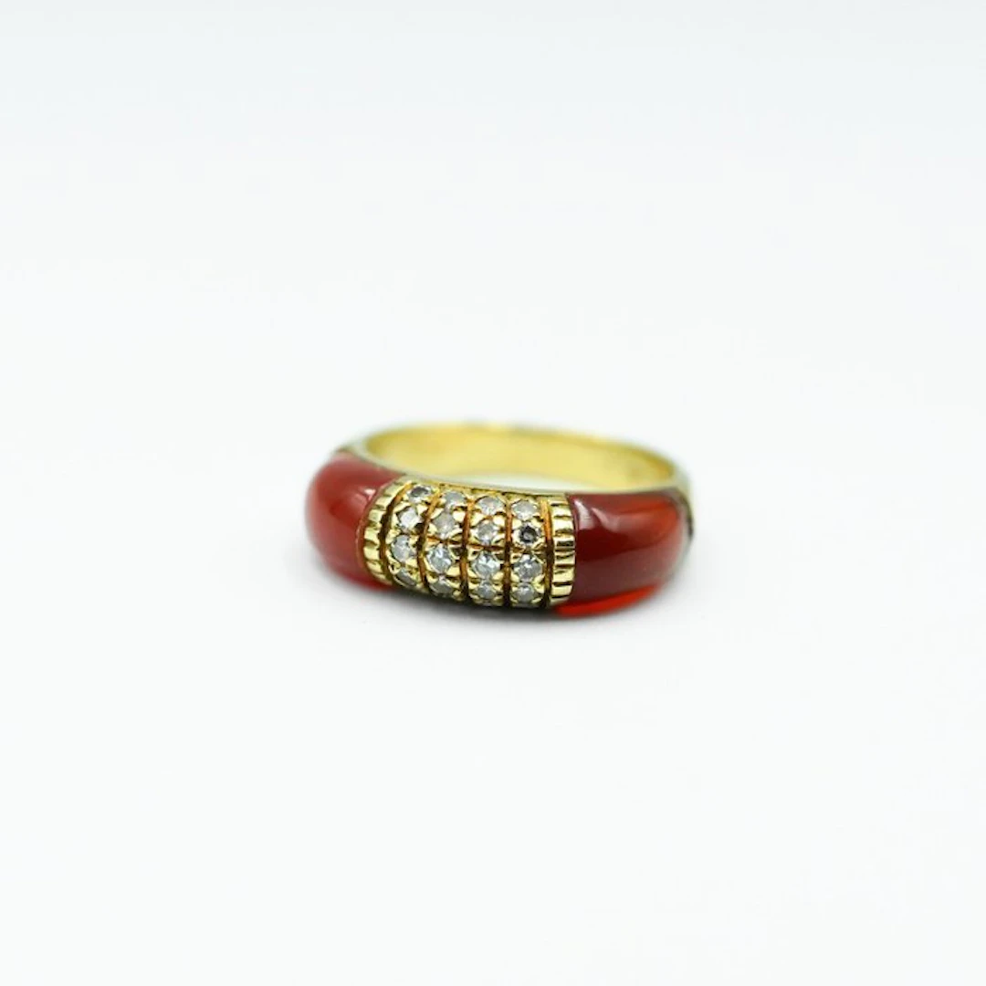 Ring - 14 kt. Yellow gold - 0.20ct. tw. Diamond (Natural)