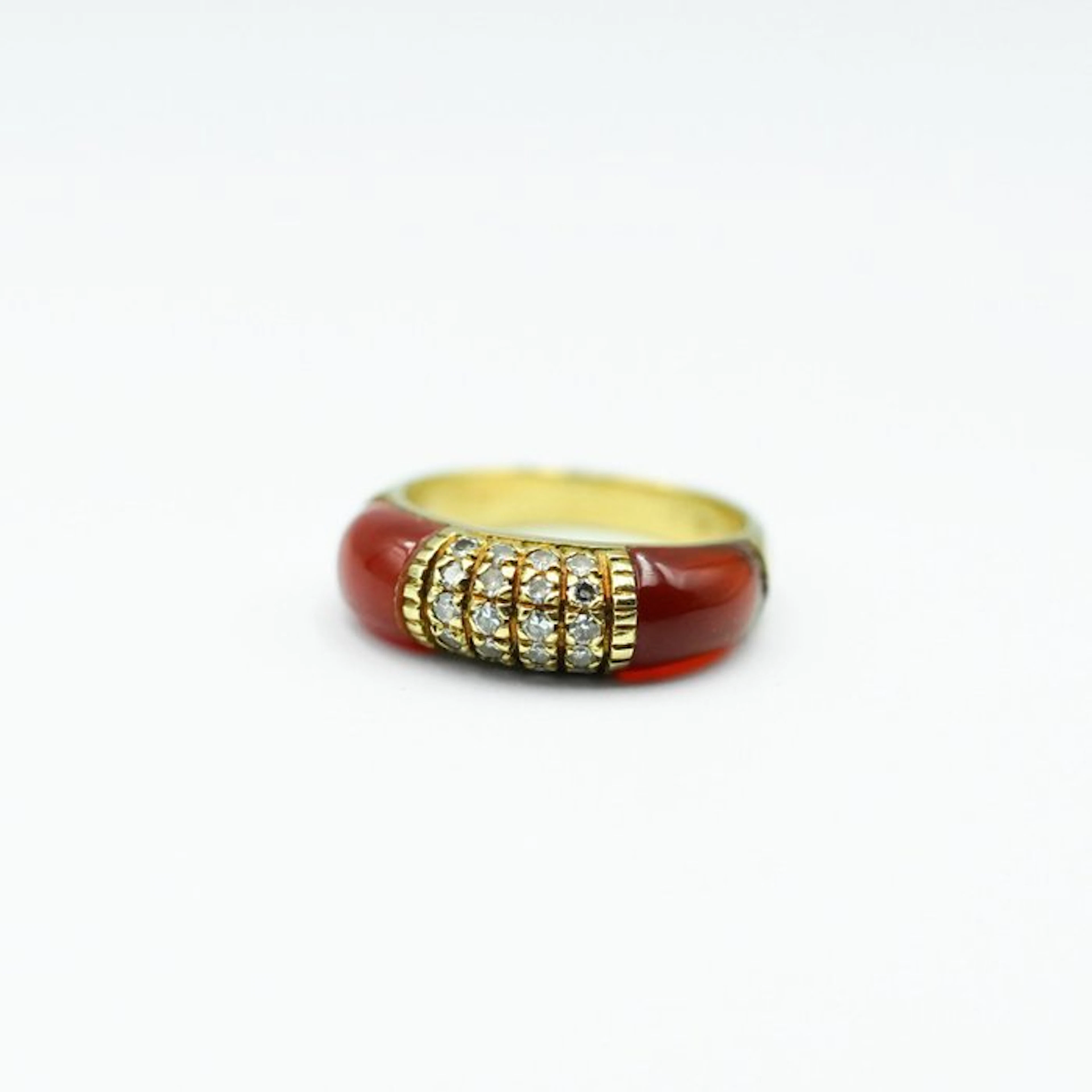 Ring - 14 kt. Yellow gold - 0.20ct. tw. Diamond (Natural)