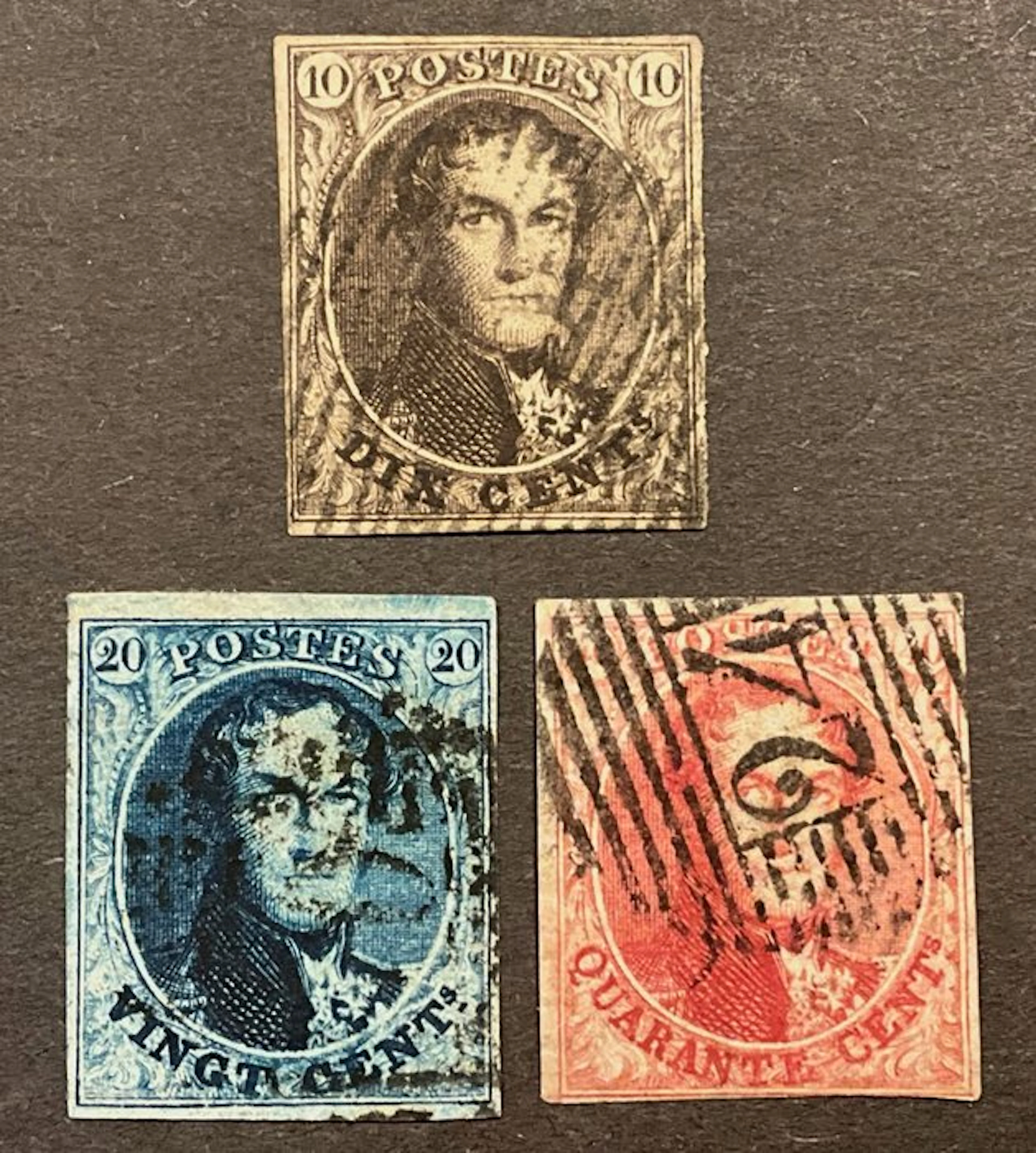 Belgium 1849/1850 - Leopold I - Medallion with watermark...