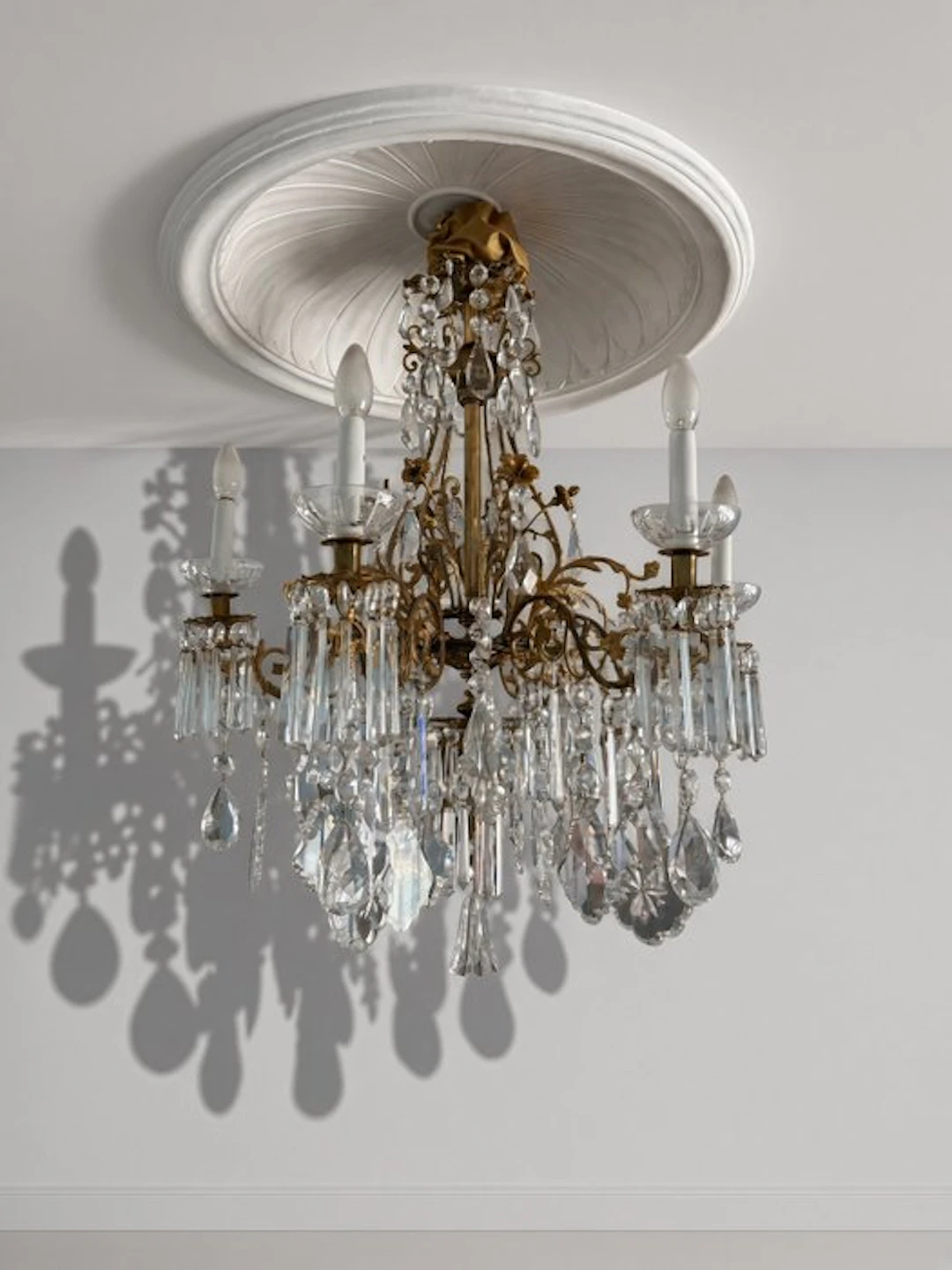 Chandelier - A French Louis XV Style Gilt Bronze and Cut...