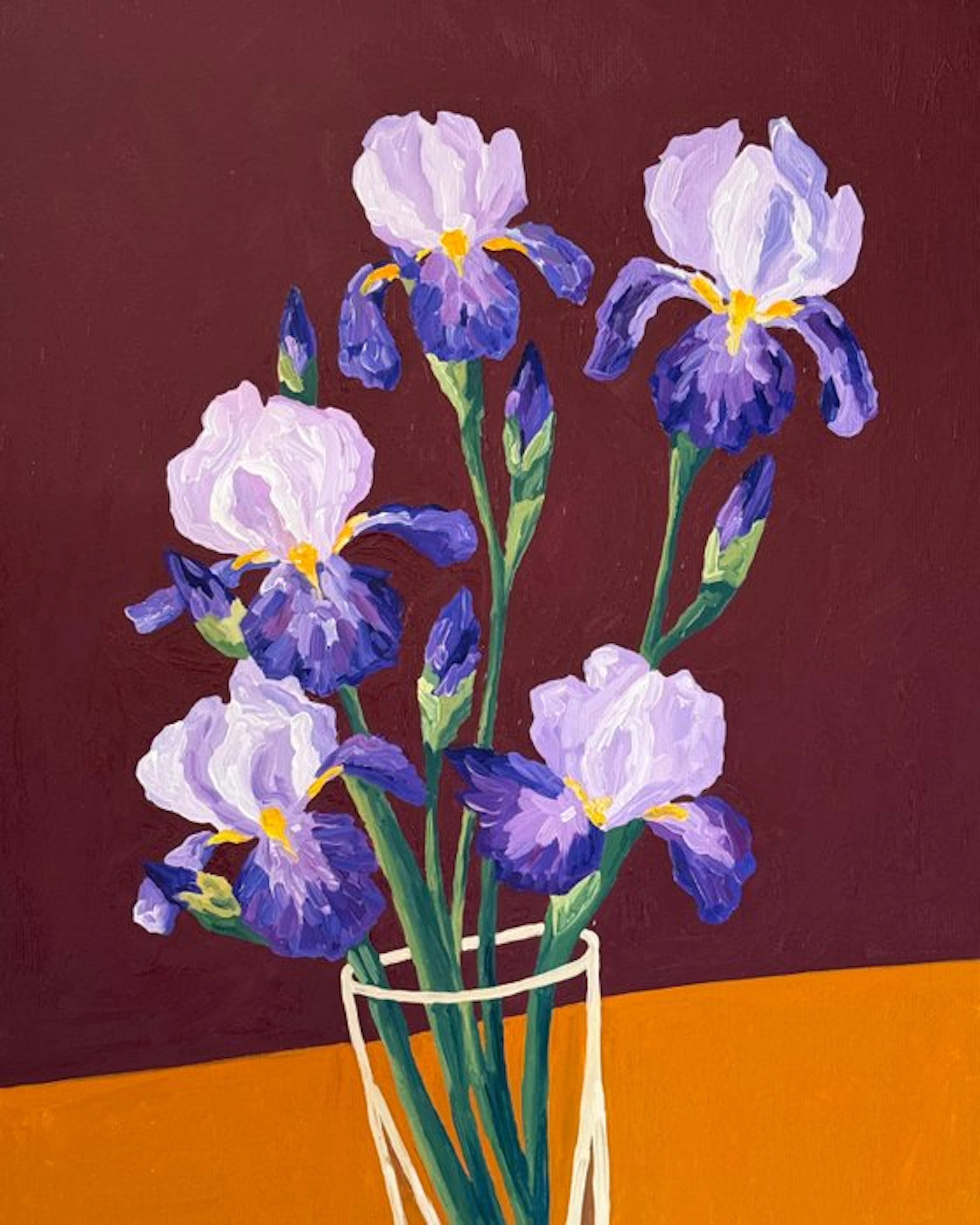 Cansu Rossi - Irises in October - Oil Painting