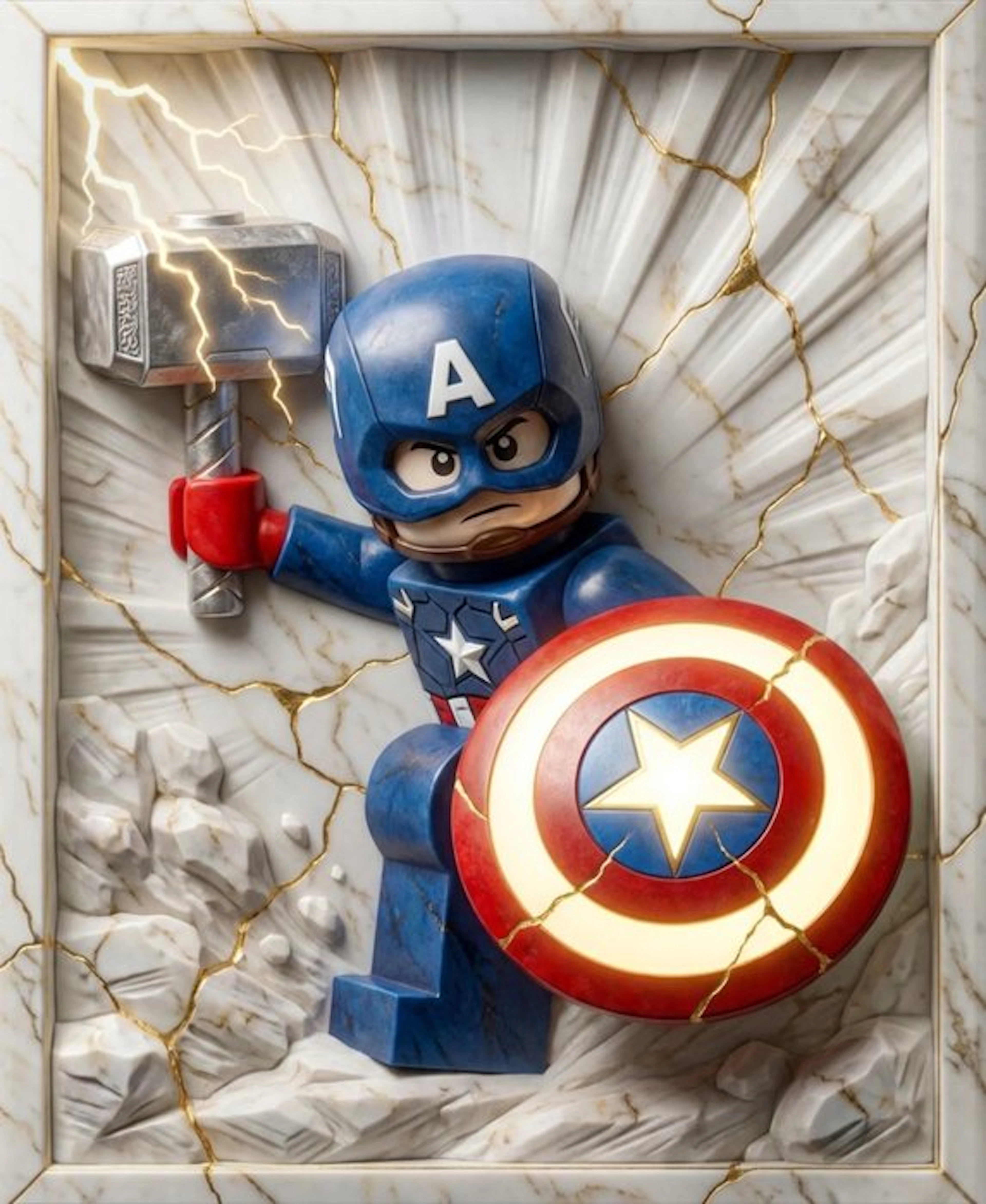 Makayhos - [Canvas] Brick Patriot – Thunder Shield