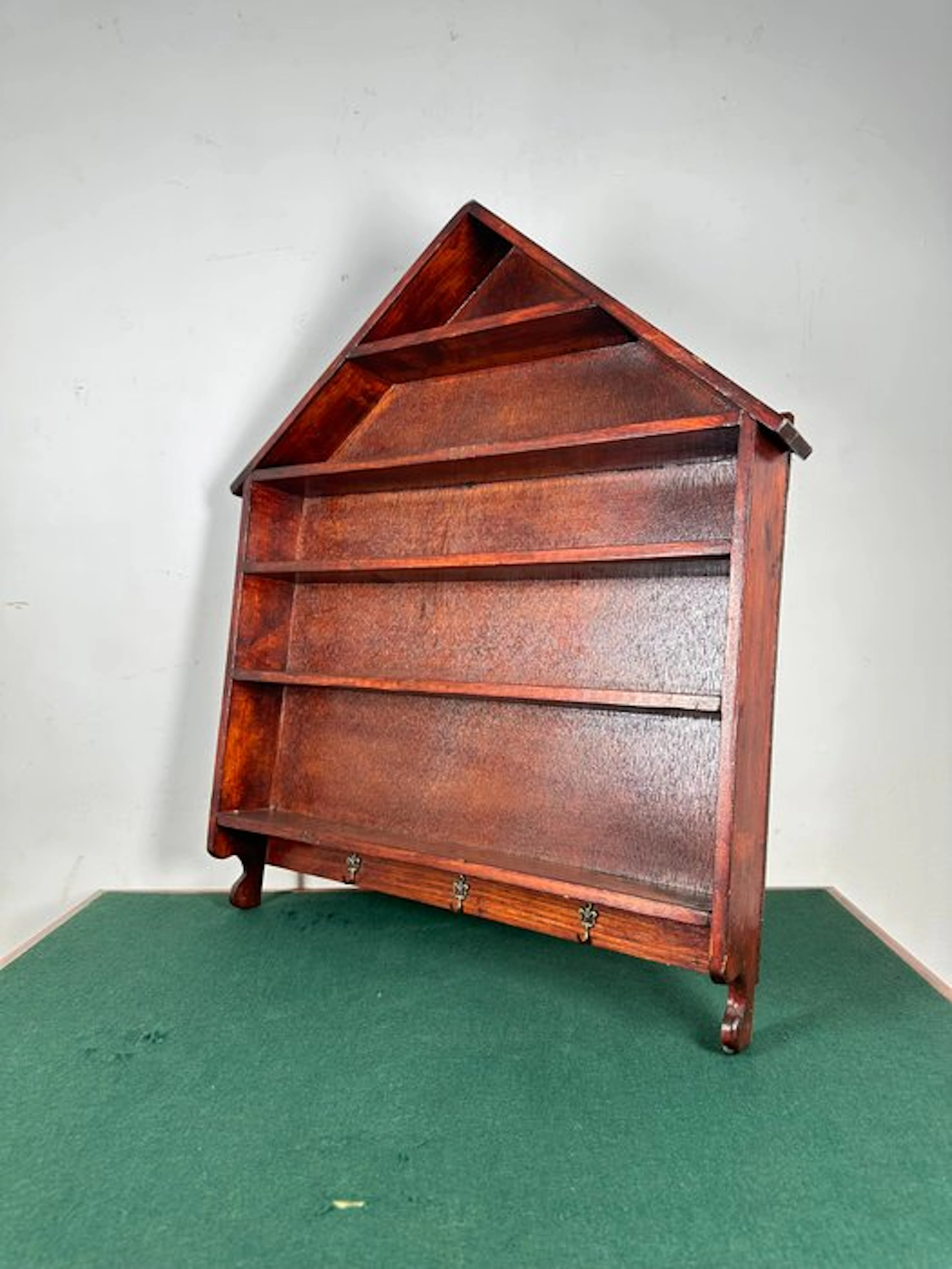 Wall shelf bracket - Wooden Wall Shelf with Fleur-de-Lis Hooks - Wood