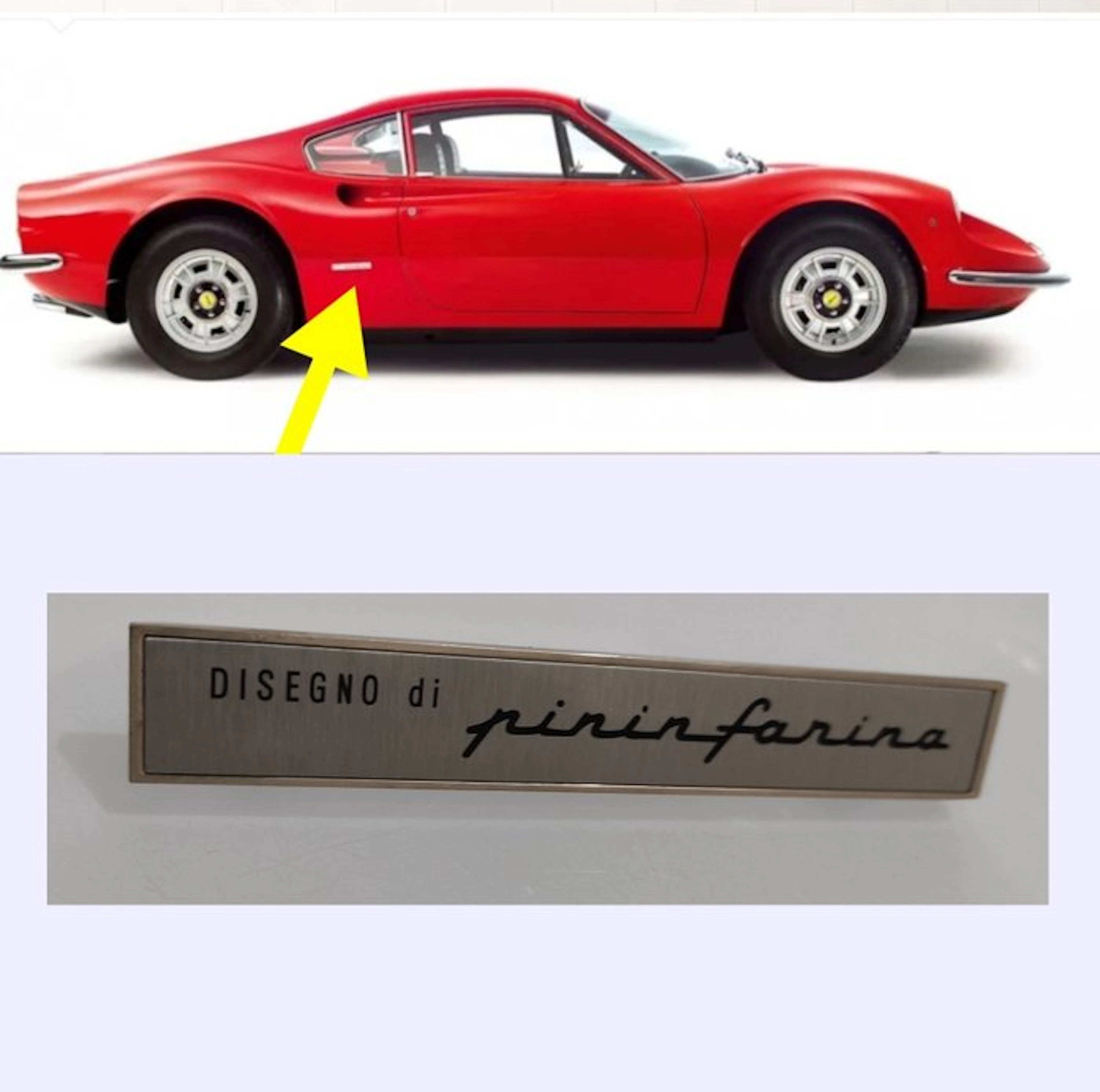 Ferrari Dino 246 emblem – design by Pininfarina