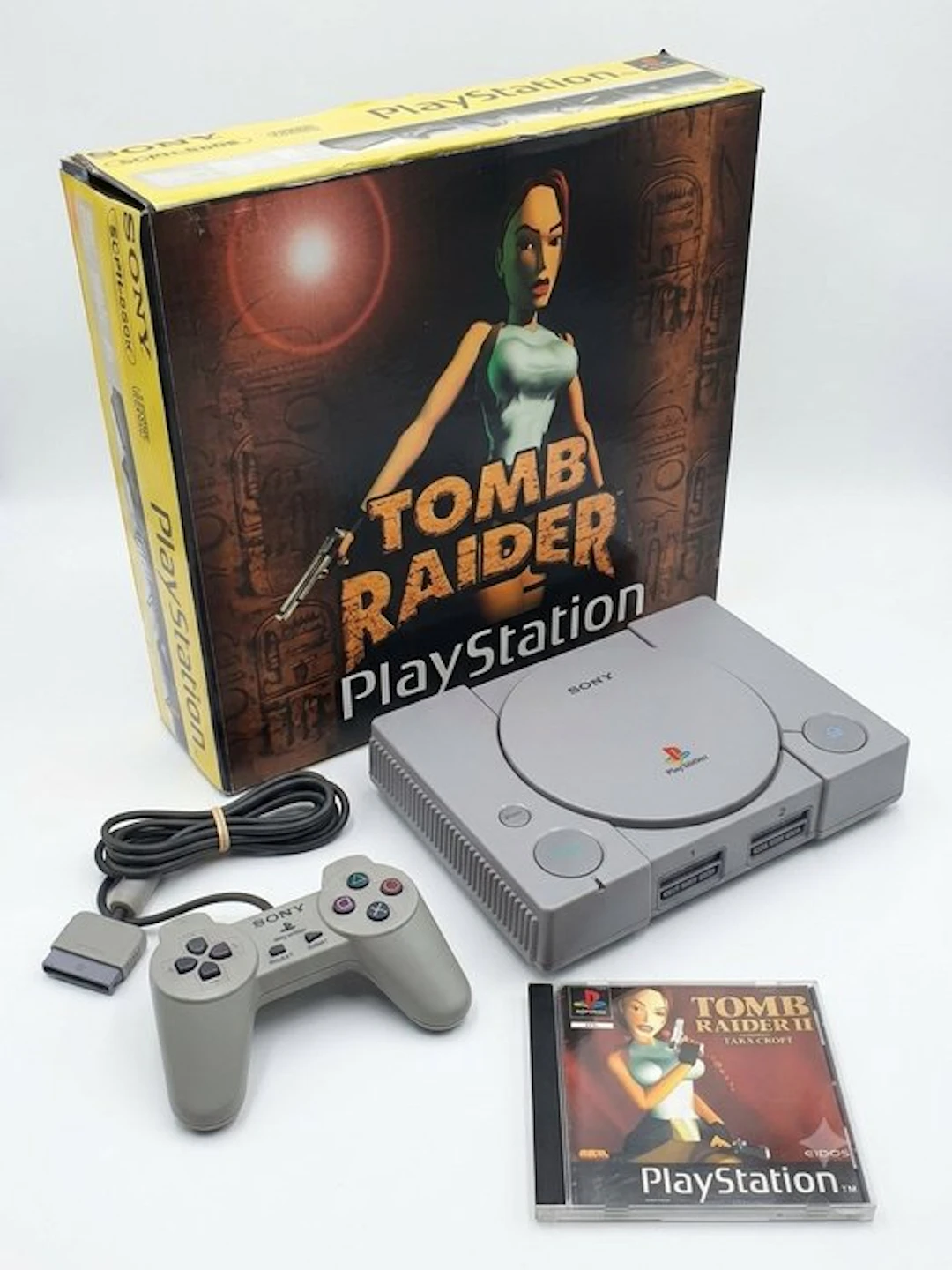 Sony - PS1 *30*birthday+Tomb Raider 2 - Video game console + games