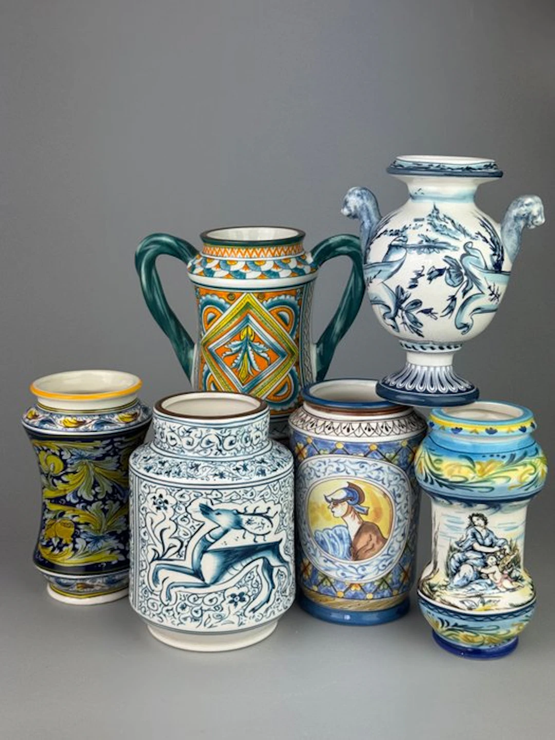 Jug - Ceramic - Collection of six decorative ceramic...