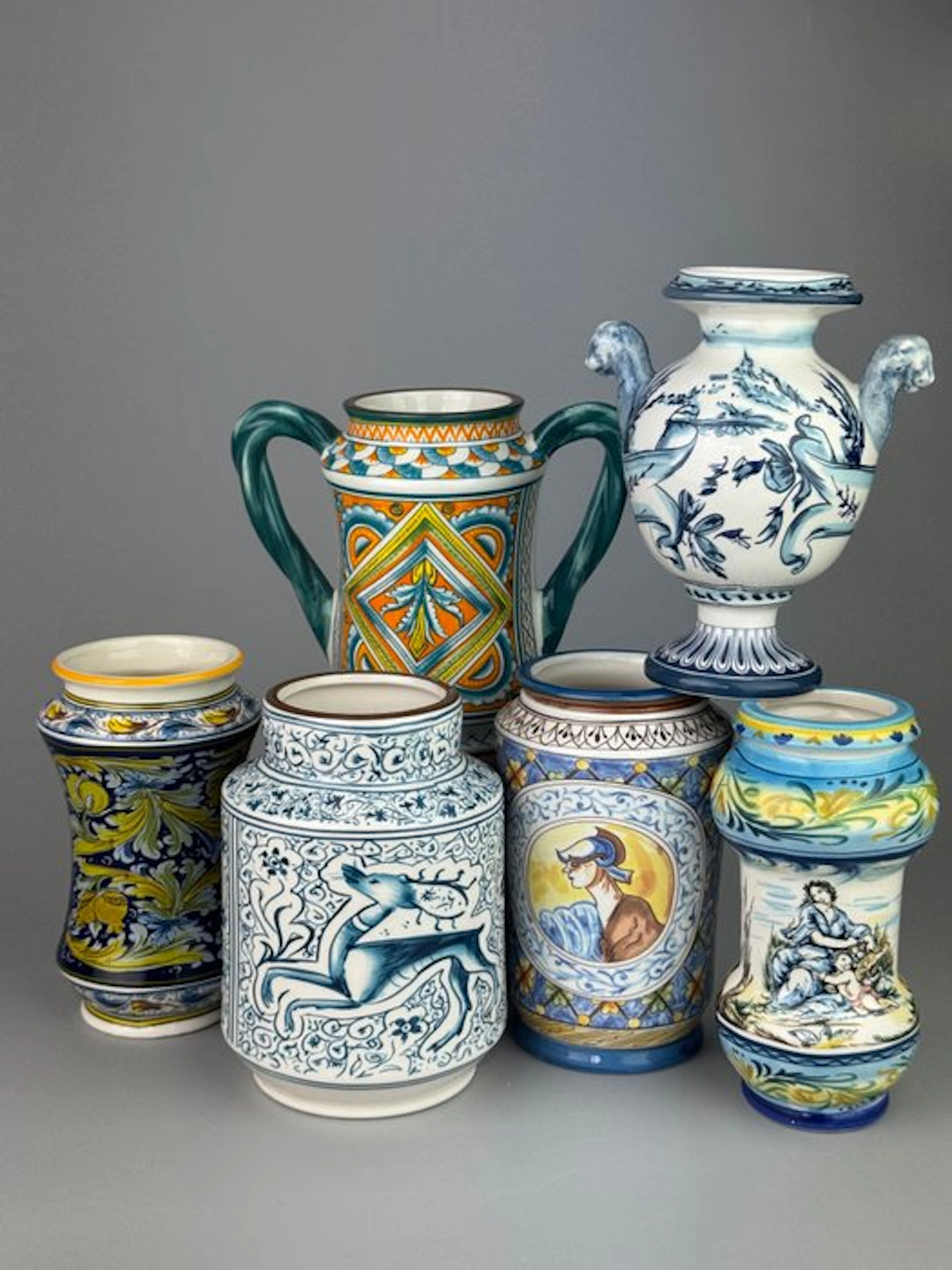 Jug - Ceramic - Collection of six decorative ceramic...