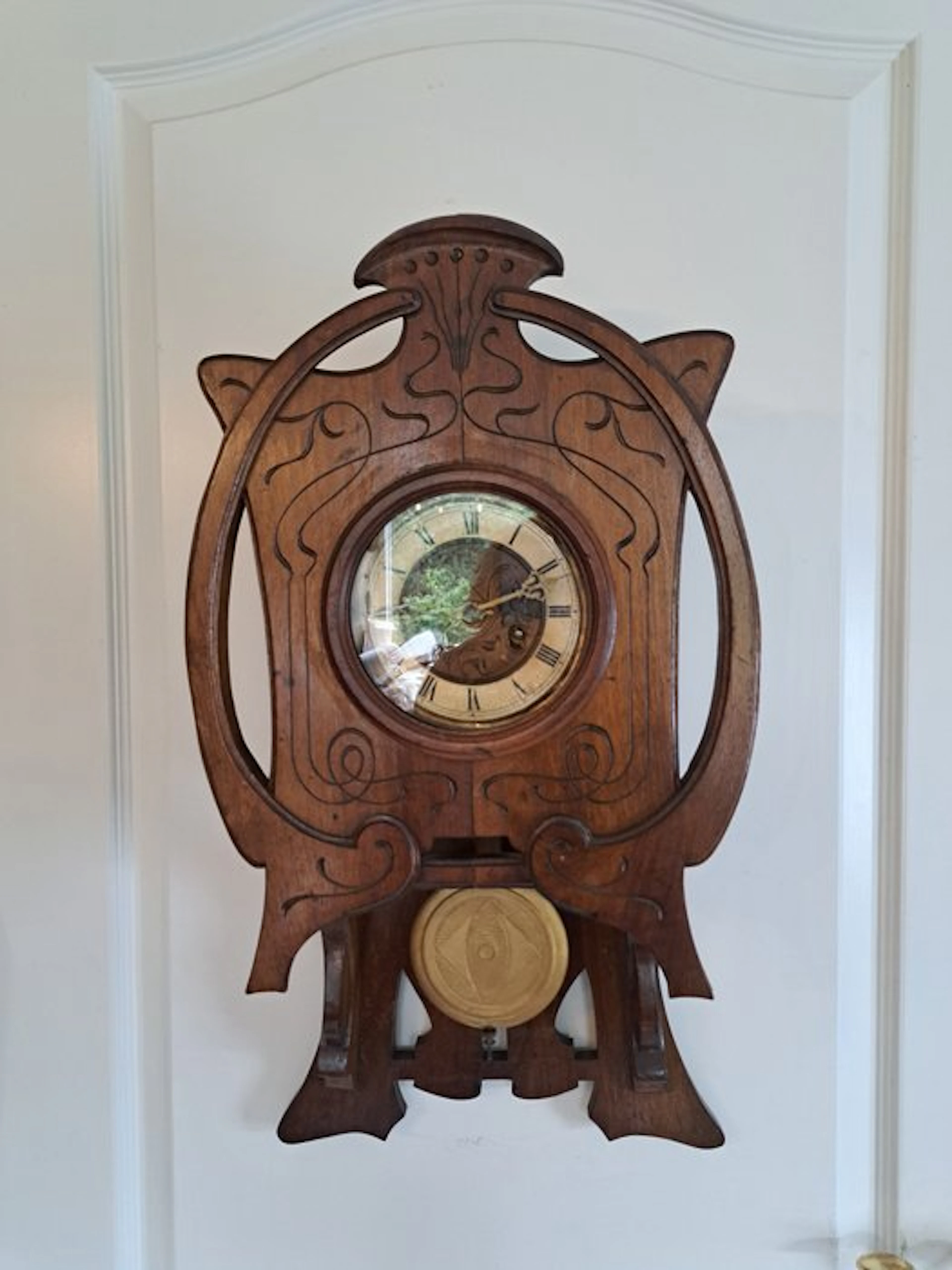Freislinger clock Jugendstil Wood