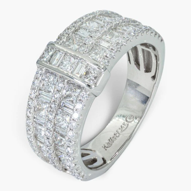 No reserve price - Ring - 14 kt. HRD, White gold - 1.60ct. tw. Diamond