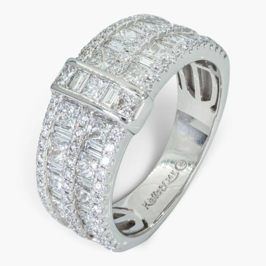 No reserve price - Ring - 14 kt. HRD, White gold - 1.60ct. tw. Diamond