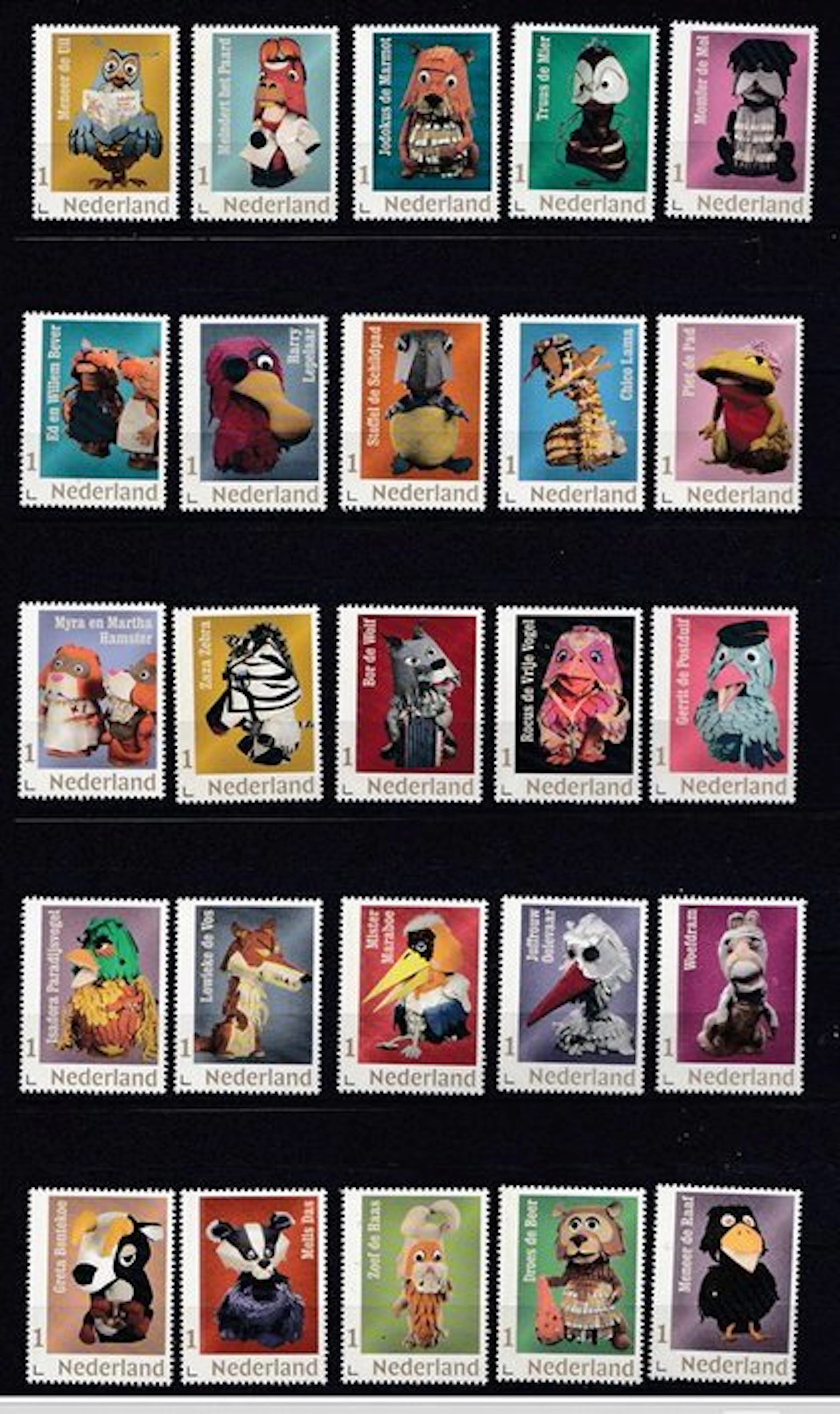 Netherlands 2018 - Complete series of personalized stamps 'De Fabeltjeskrant'