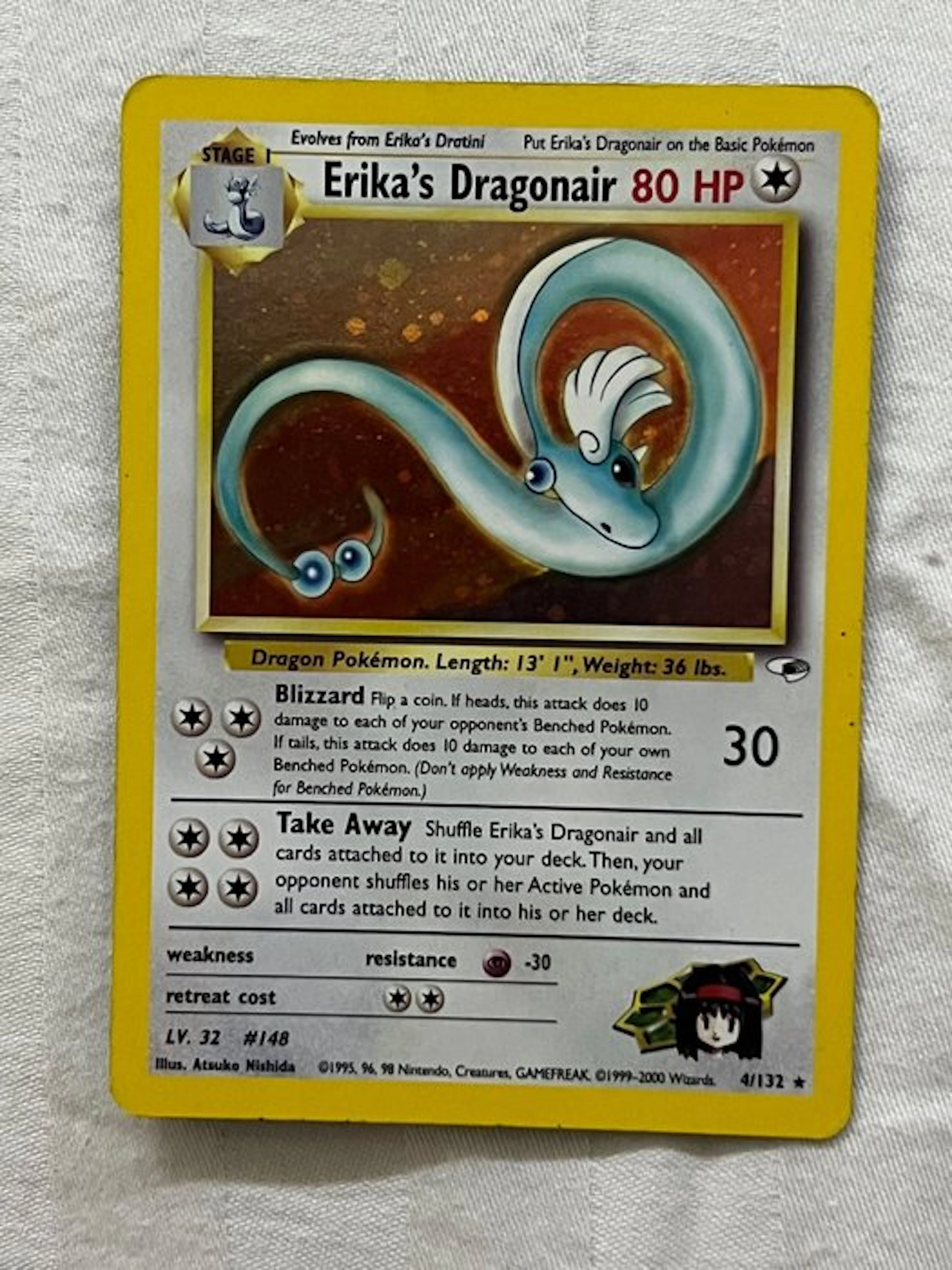 Pokémon - 1 Card - Erika's Dragonair 4/132 Foil