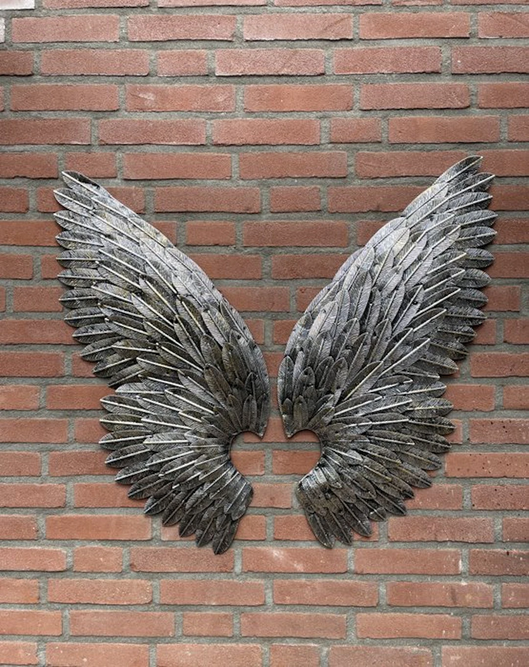 Decorative ornament (2) - Set of 2 Large Metal Angel...