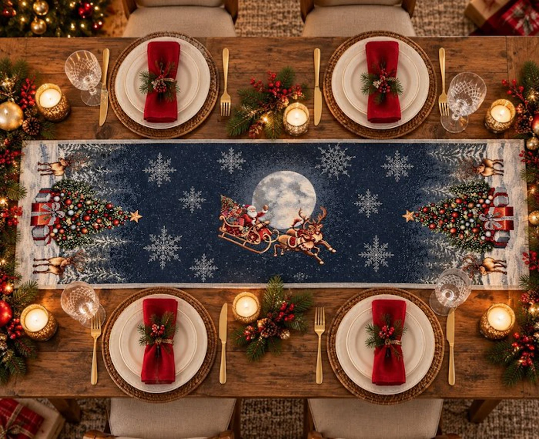 Centrepiece - Christmas Night Under the Stars - Cotton, polyester