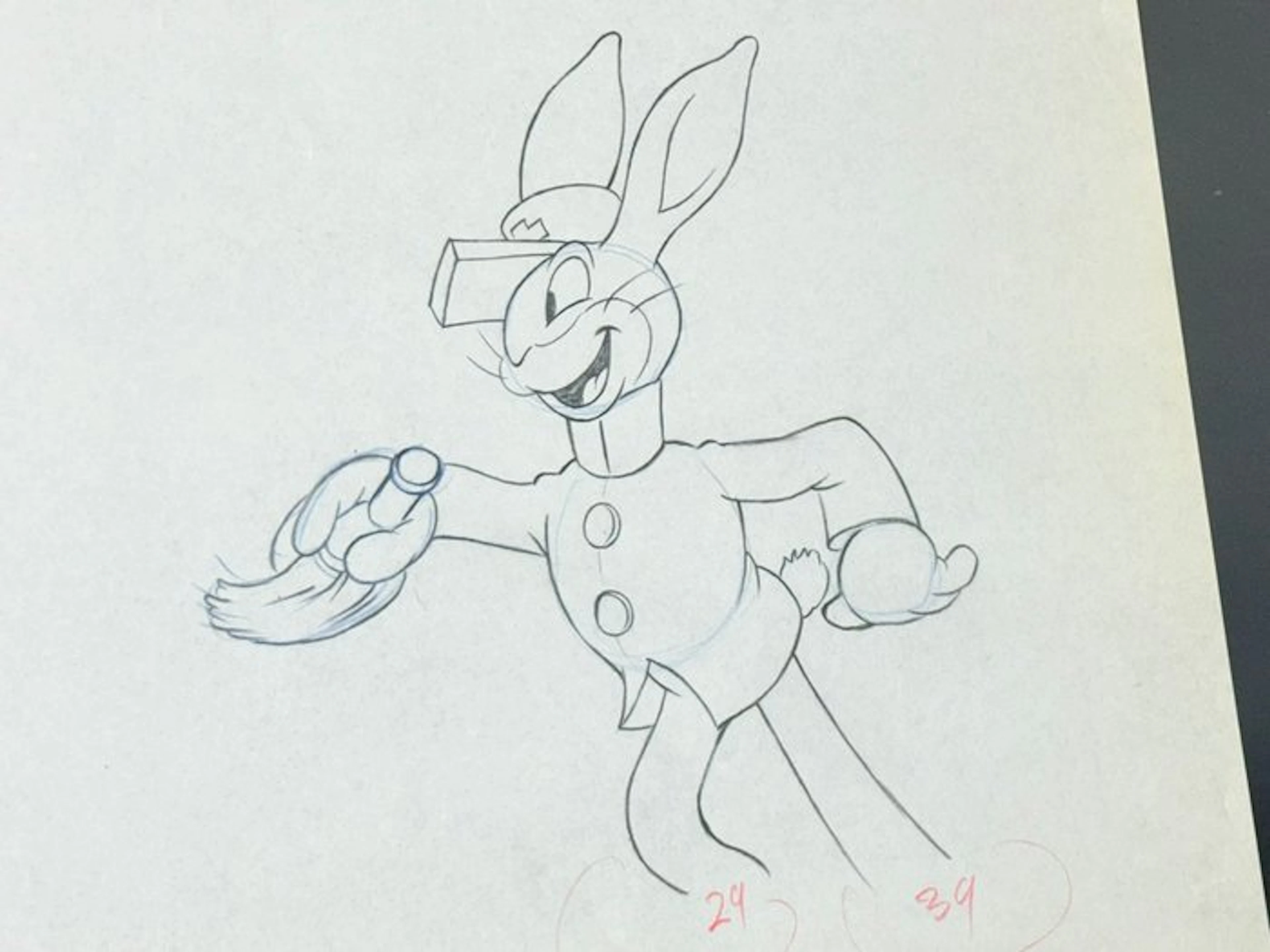 Walt Disney - Ambulance Driver Animation Drawing - Toby Tortoise Returns (1936)