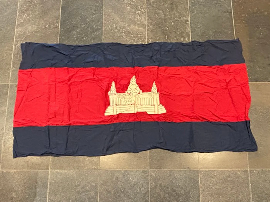 Cambodia - Flag - Cambodian Flag with Angkor Wat