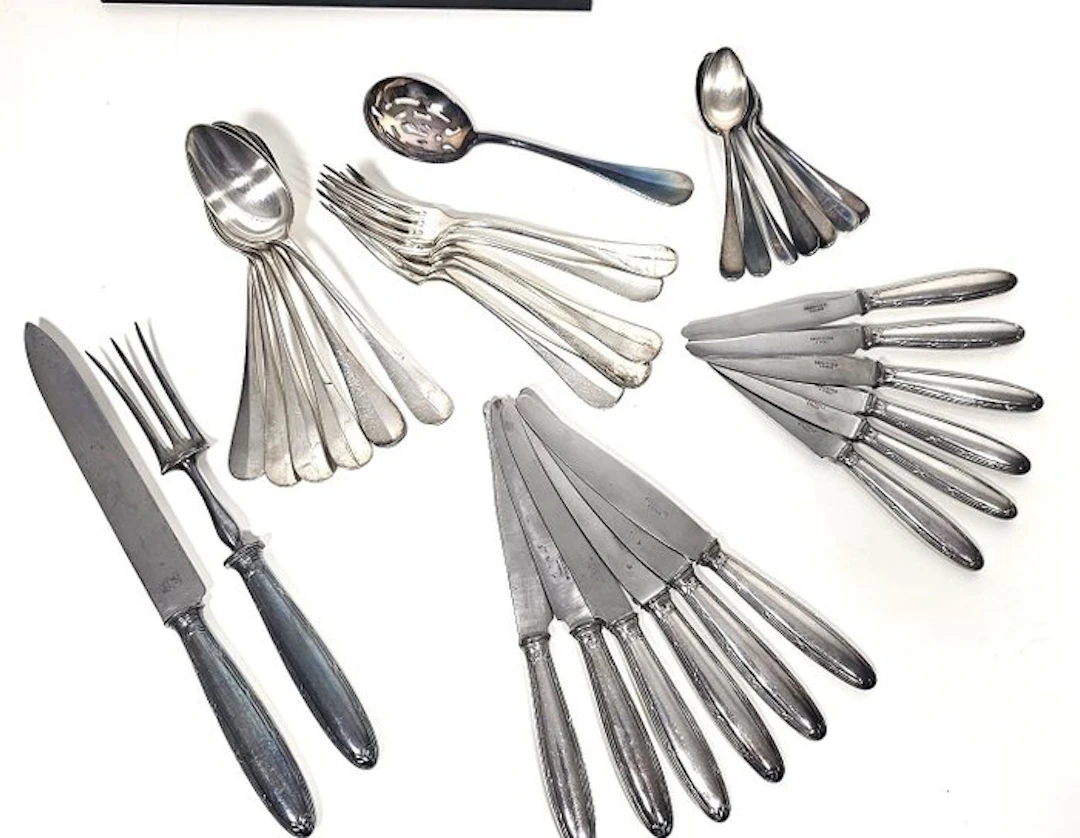 Christofle - Cutlery set (33) - Ribbons and Old Paris...