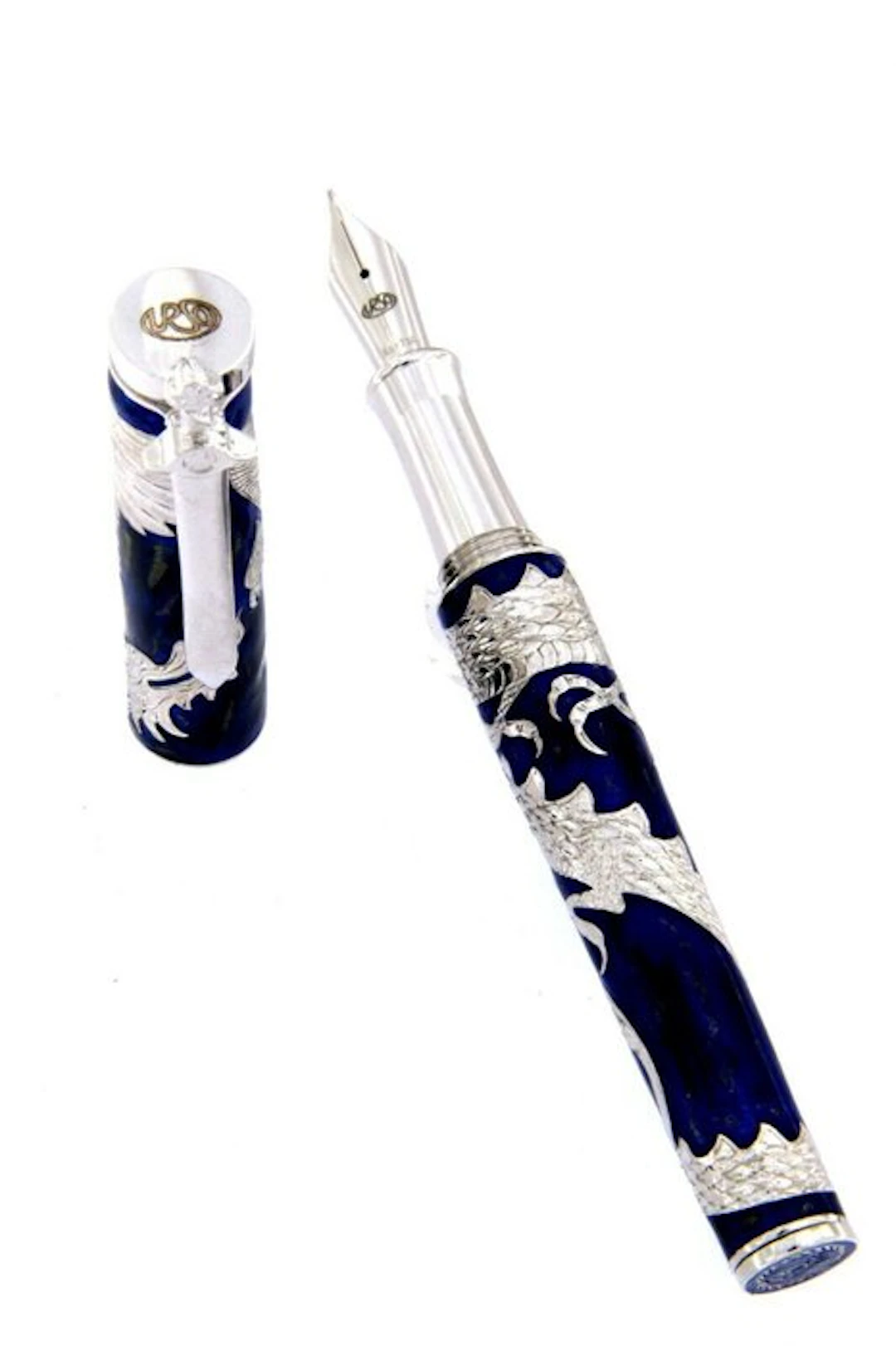 Urso - Fountain pen The Two Empires in sterling silver...