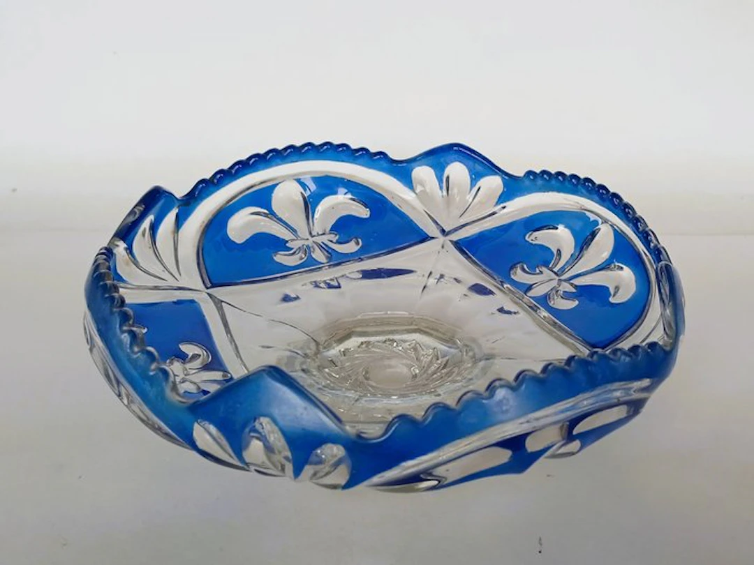 Platter - Glass - France / fleur-de-lis