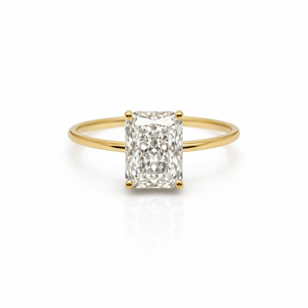 No reserve price - Ring - 14 kt. Yellow gold - 3.09ct. tw. Diamond (Lab-grown)
