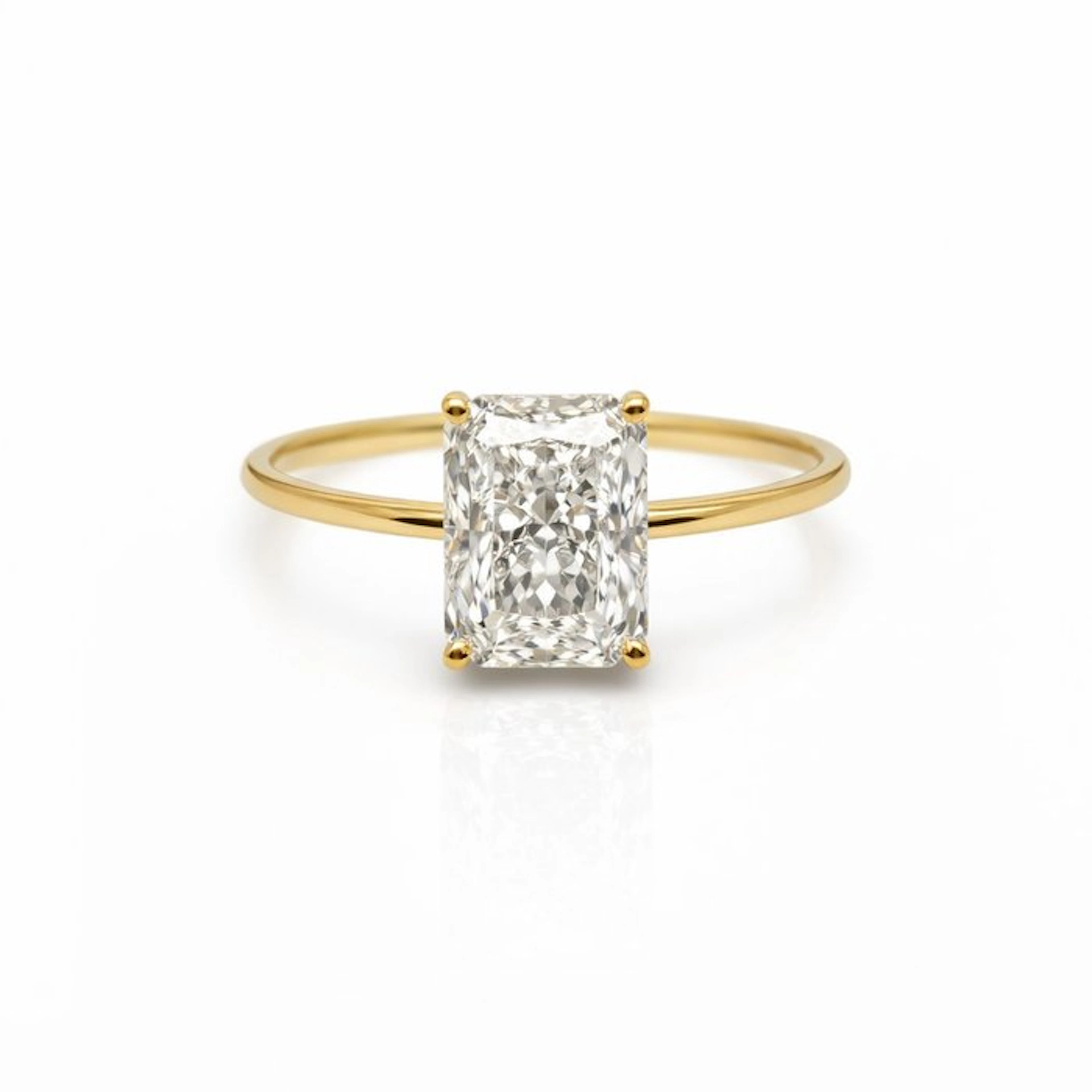 No reserve price - Ring - 14 kt. Yellow gold - 3.09ct. tw. Diamond (Lab-grown)
