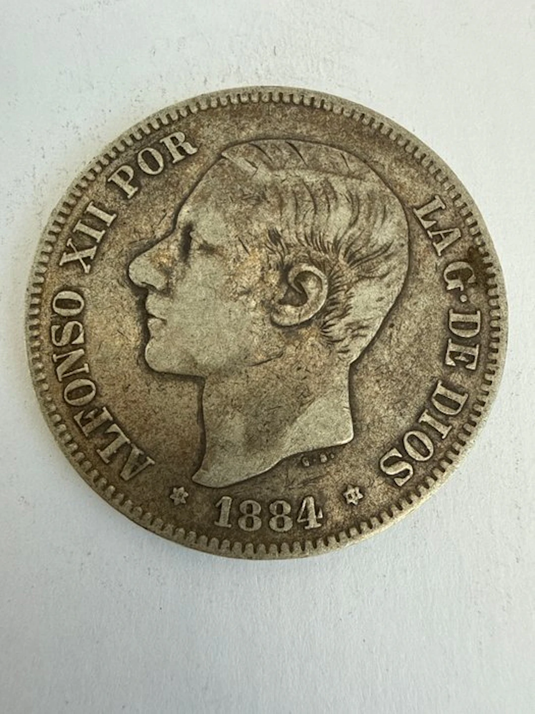 Spain. Alfonso XII. 5 Pesetas 1884*84 (No reserve price)