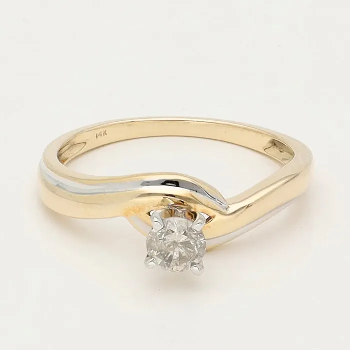 Ring - 14 kt. Yellow gold, White gold Diamond (Natural)