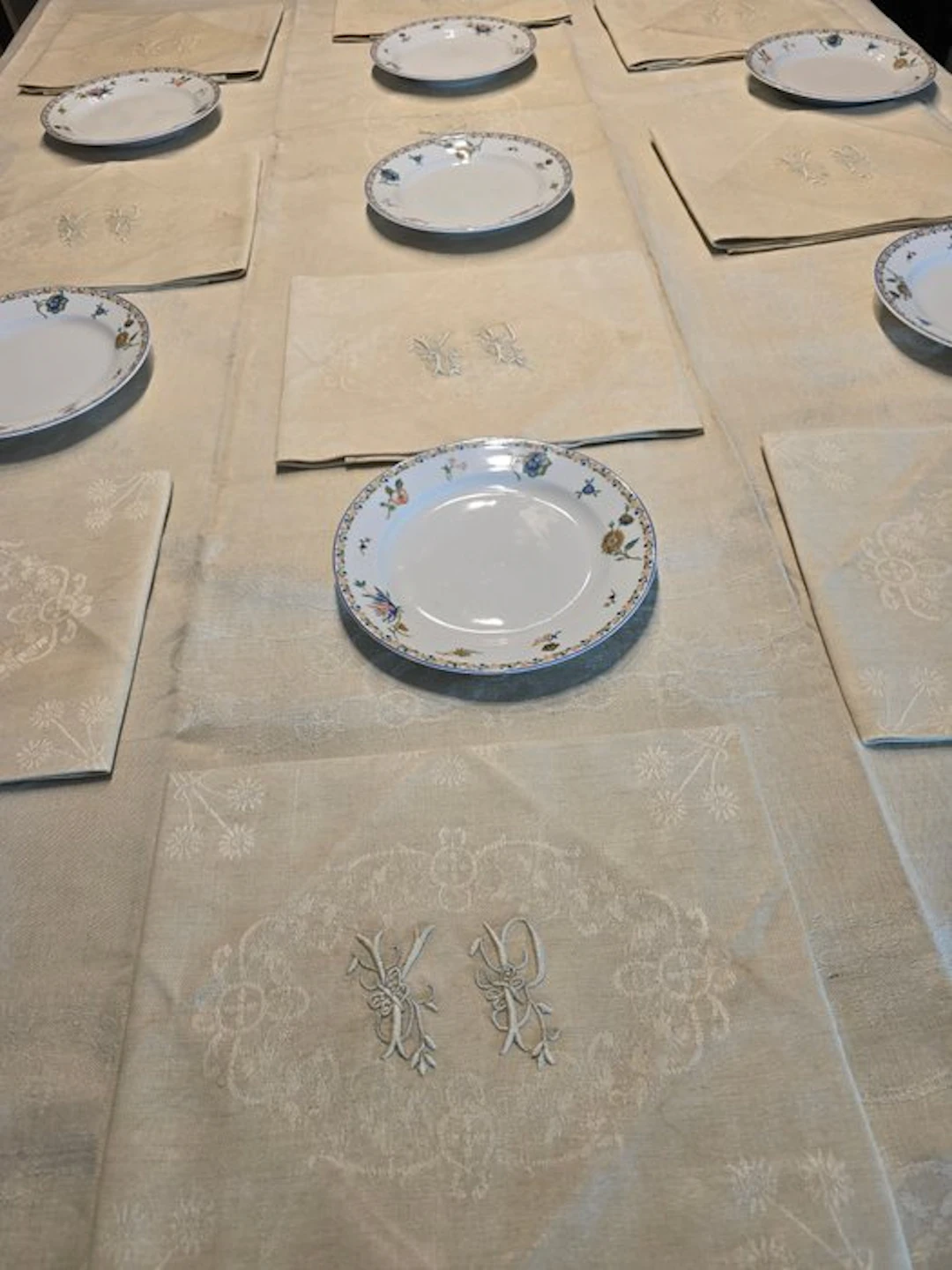 Tablecloth (13) - 245 cm - 165 cm - Ancient trousseaus