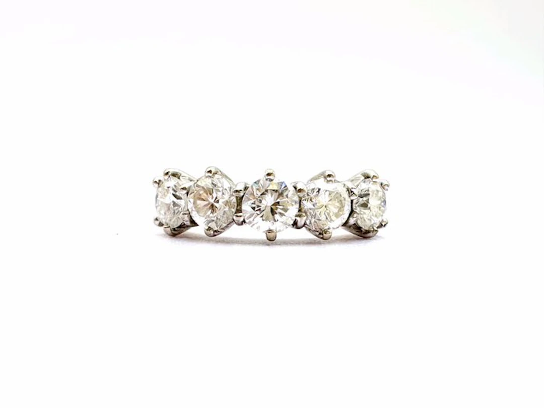 Ring - 18 kt. White gold, Yellow gold - 1.25ct. tw. Diamond (Natural)