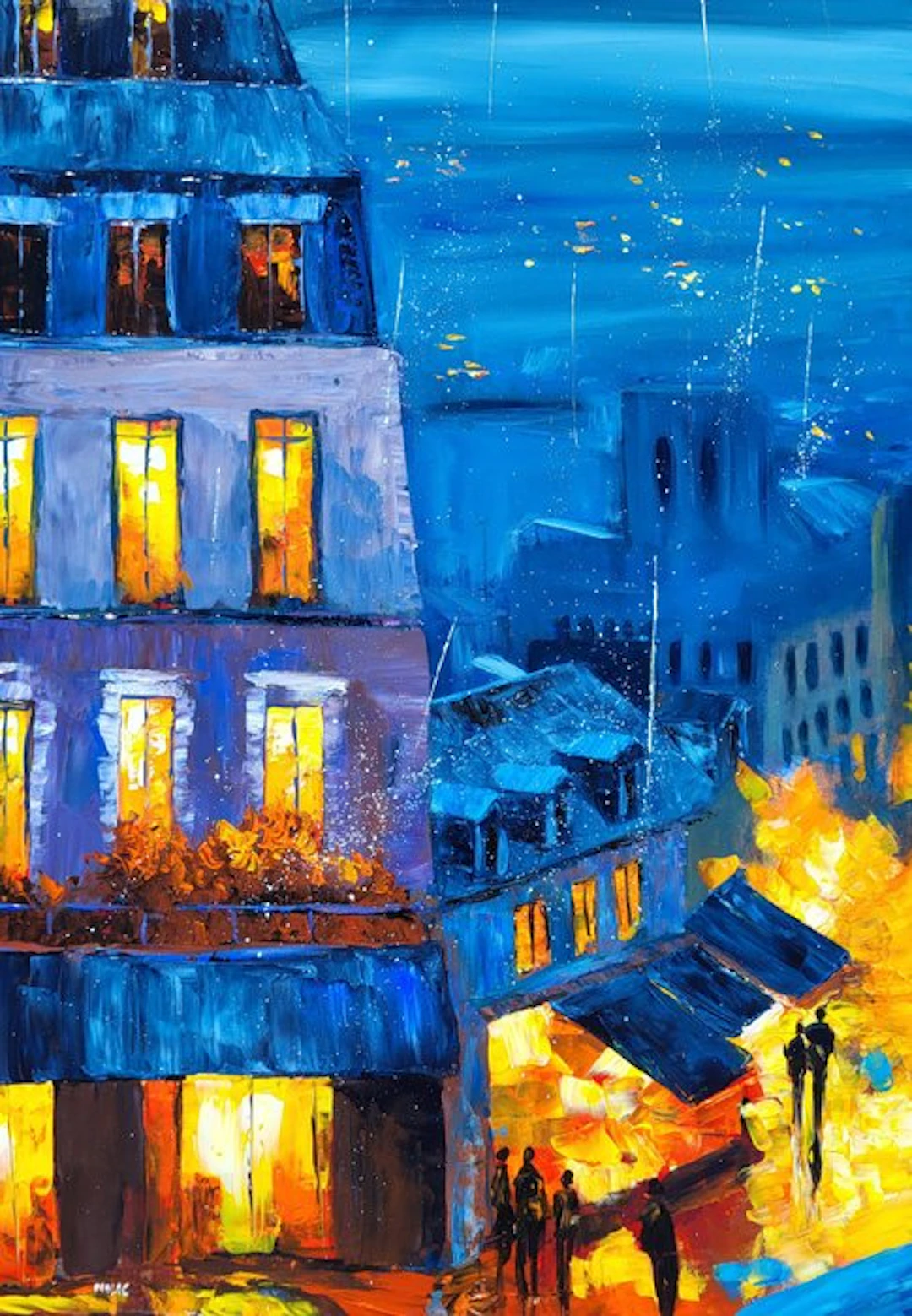 NOLAC - Tableau original de NOLAC Escale magique au cœur de Paris 70x50 cm