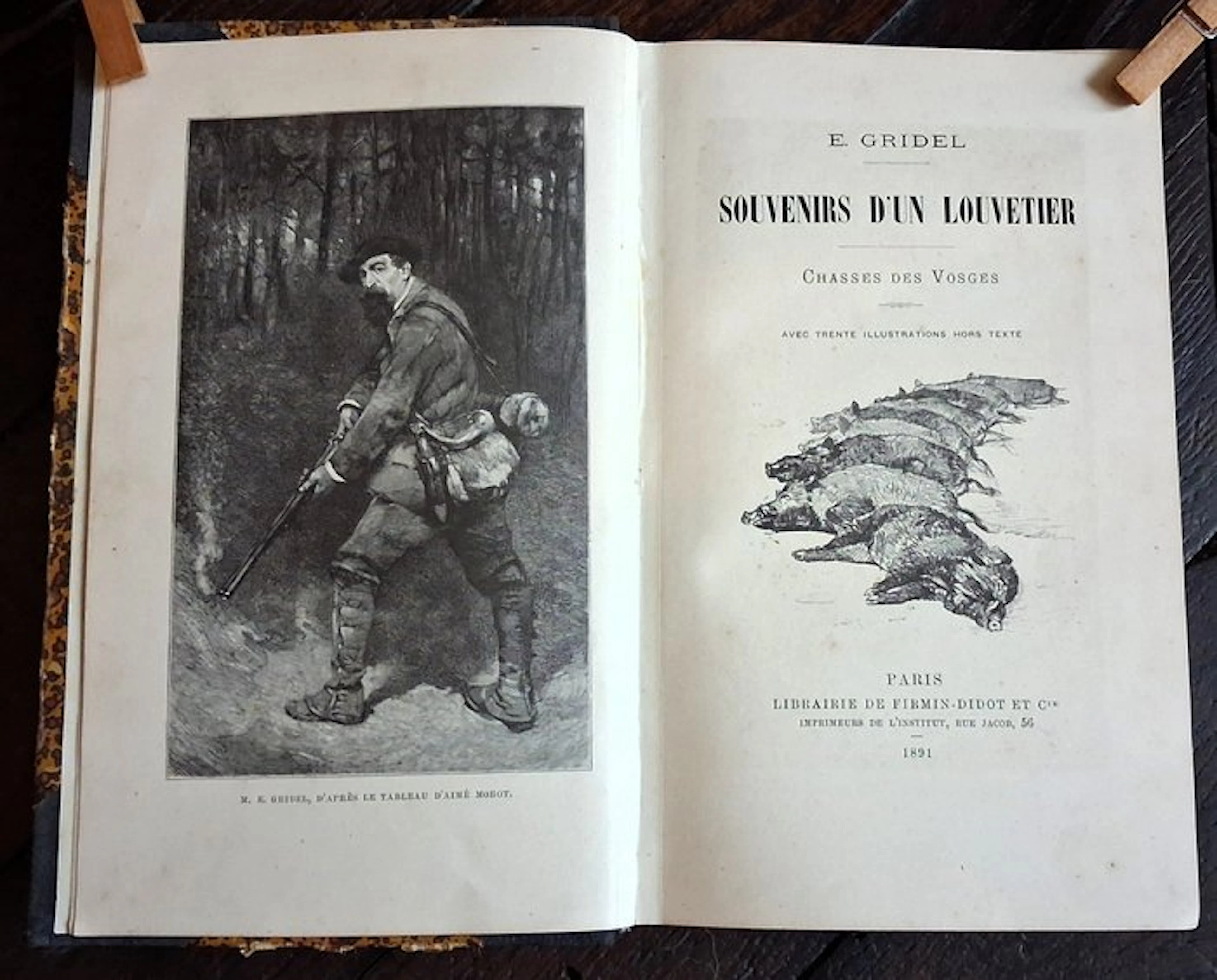 E. Gridel; illustrations d'après Aimé Morot - Souvenirs d'un louvetier - 1891