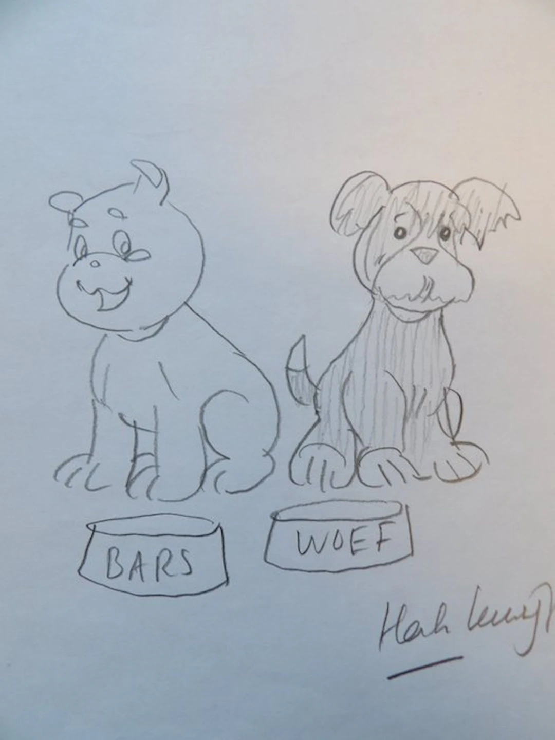 Franka - fantekening op A-4 vel - Bars + Woef...