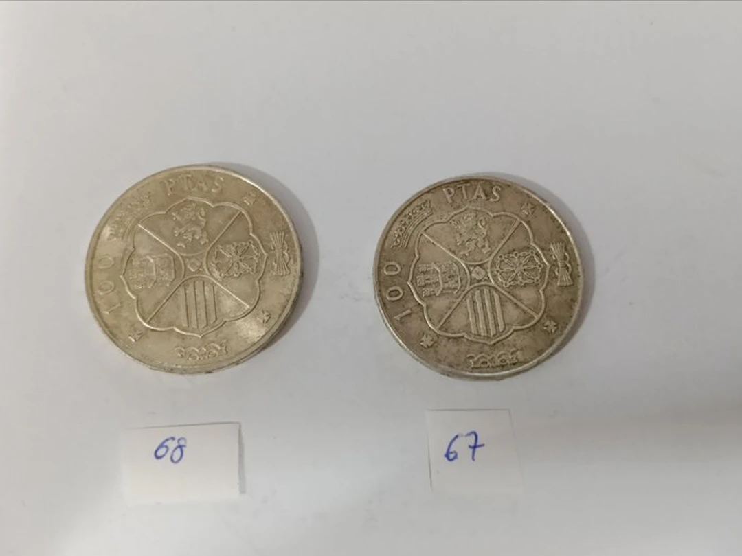 Spain. Francisco Franco. 100 Pesetas 1966 (2 monedas) (No reserve price)