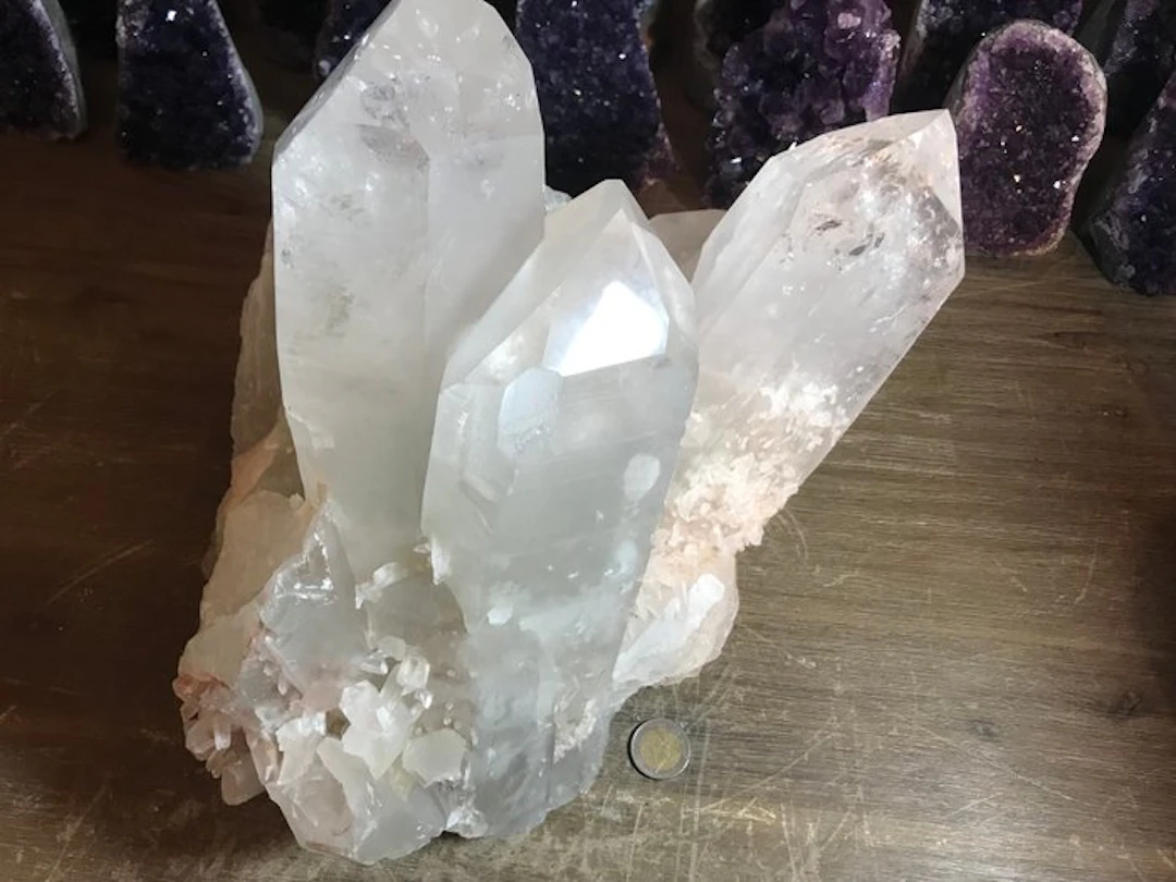 Rock crystal Crystal cluster - Height: 35 cm - Width: 25 cm- 17.5 kg - (1)