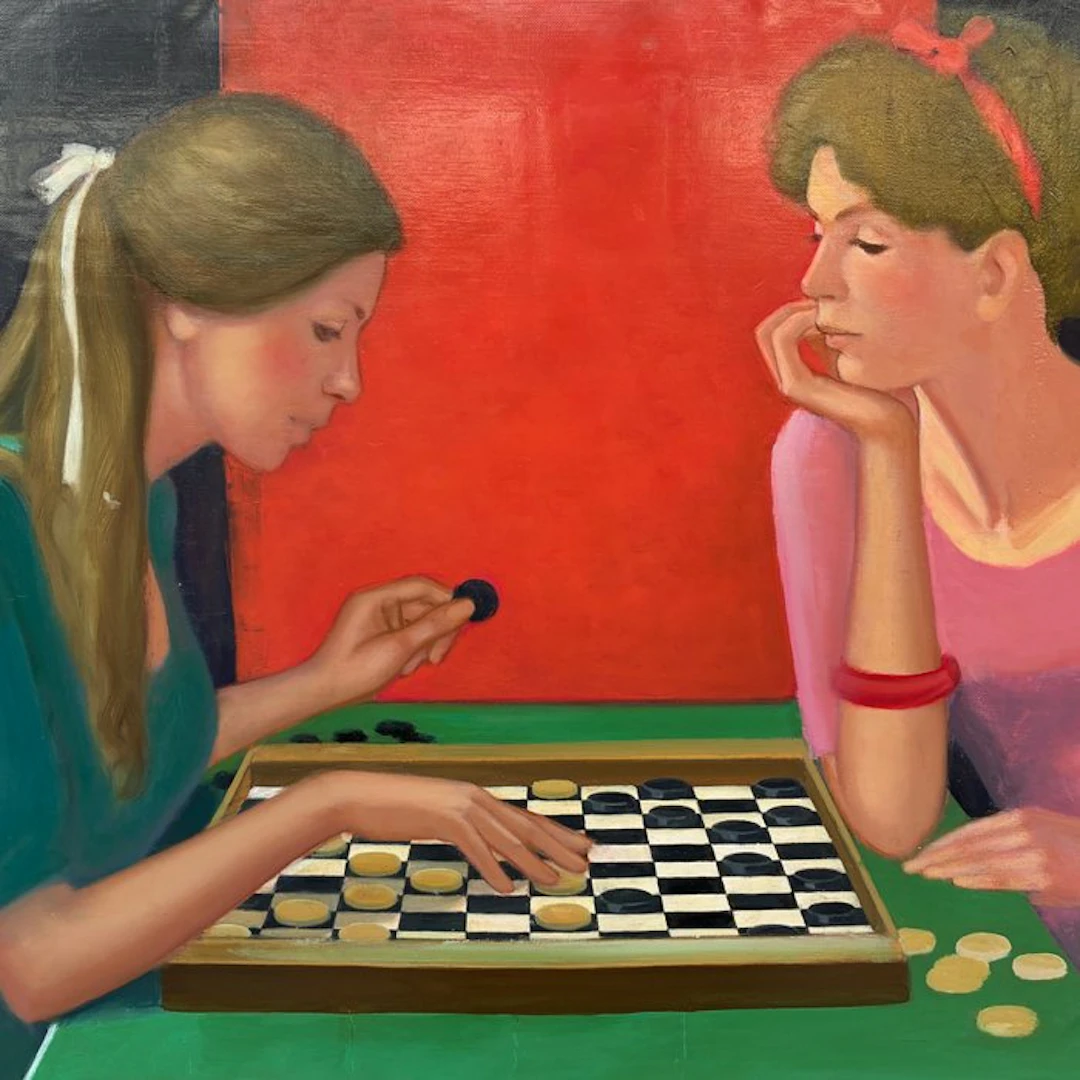 Yves Ganne (1931-2019) - La Partie de Dames (Vendu sans prix de réserve)