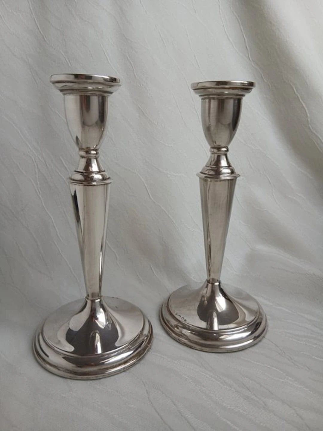 Candleholder (2) - .835 silver - silver candlesticks