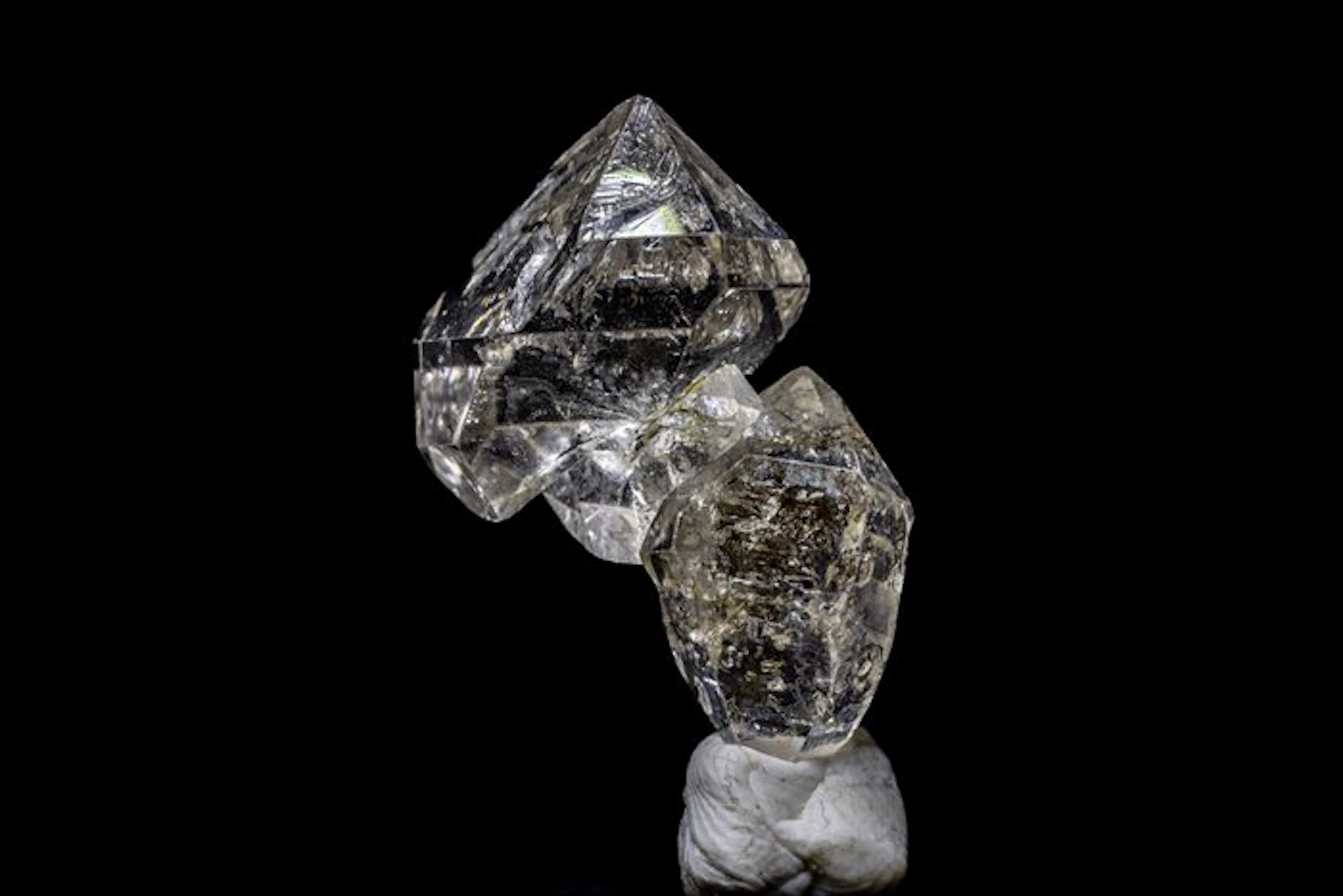 RAREST Set of 3 Intergrown Herkimer Diamonds – 18.00 ct –...