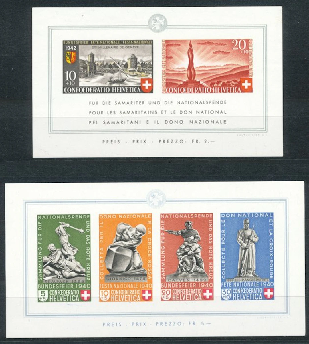 Switzerland 1937/1955 - the period leaflets - SBK 3-15