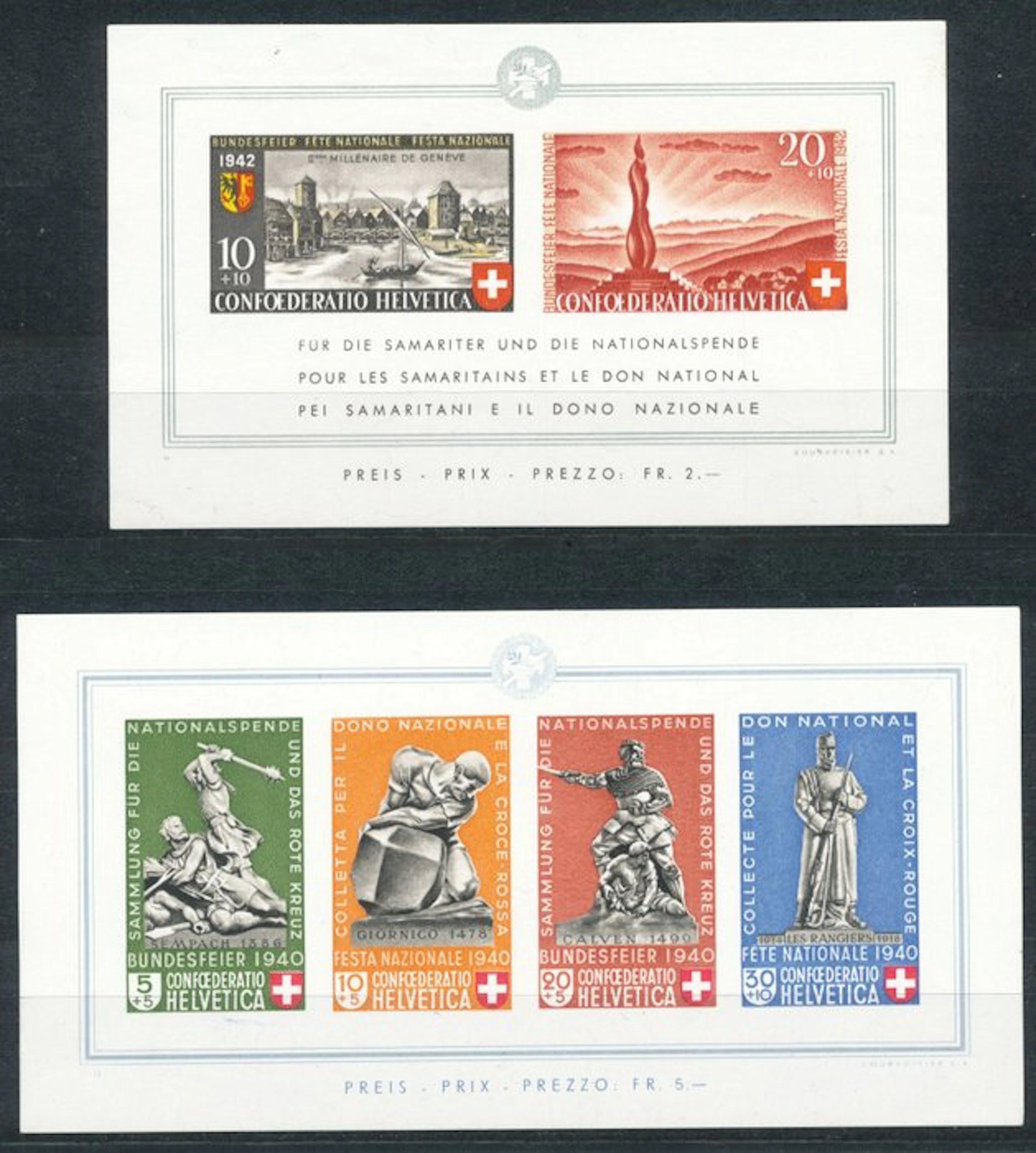 Switzerland 1937/1955 - the period leaflets - SBK 3-15