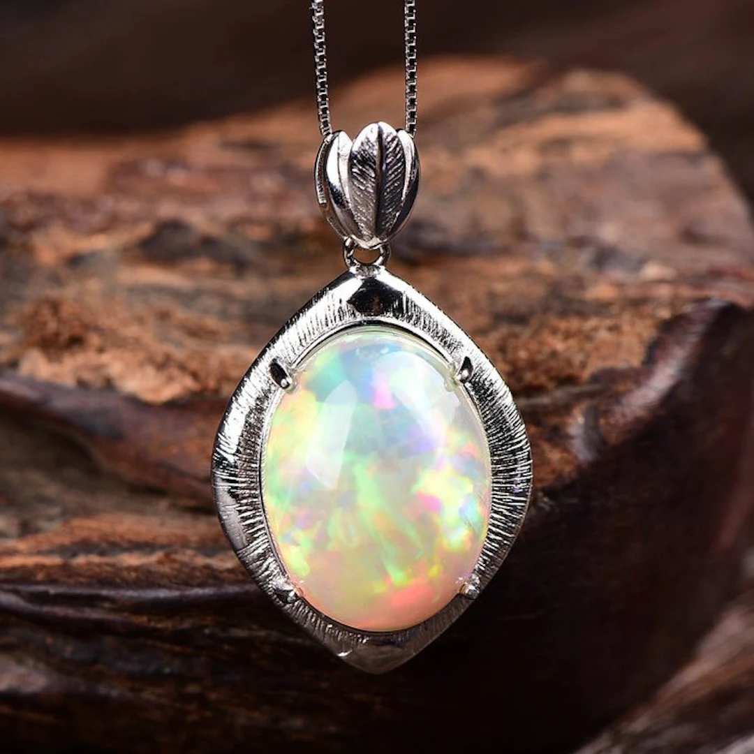 ALGT Certified - Highly Exclusive Natural Opal Pendant...