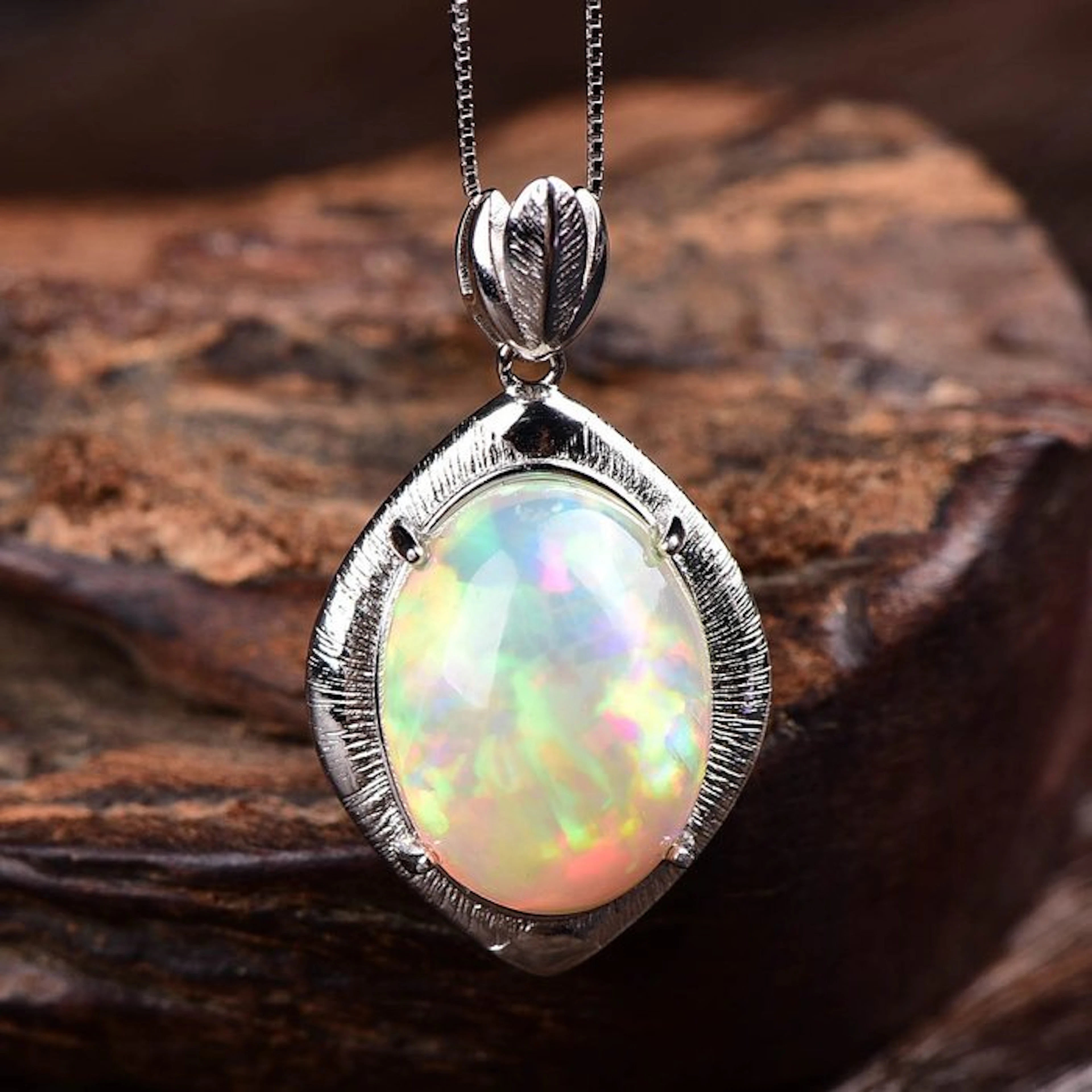 ALGT Certified - Highly Exclusive Natural Opal Pendant...