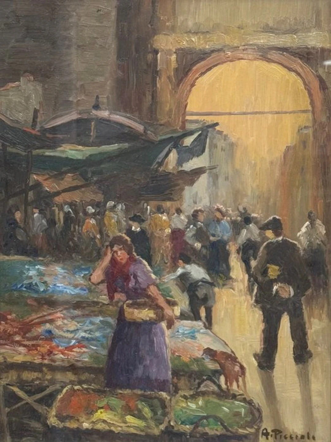 Italian school (XX) - Mercatino napoletano