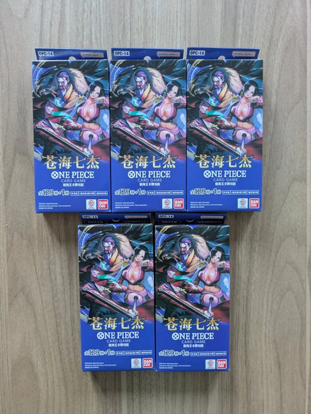 Bandai - 5 Booster bundle - One Piece - OPC-14 The Azure Sea's Seven