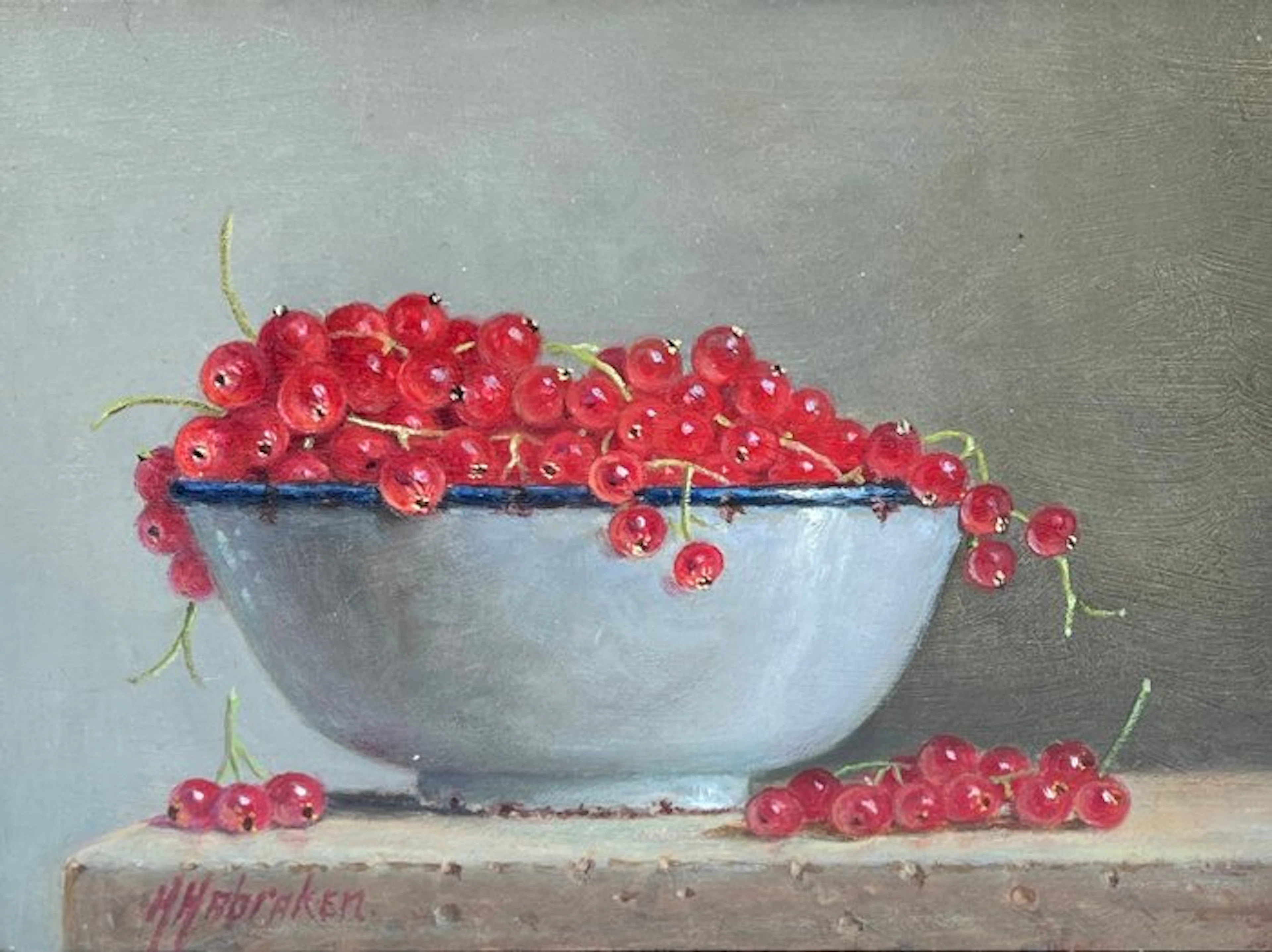 Hans Habraken (1946) - Bessen in een schaal op tafel