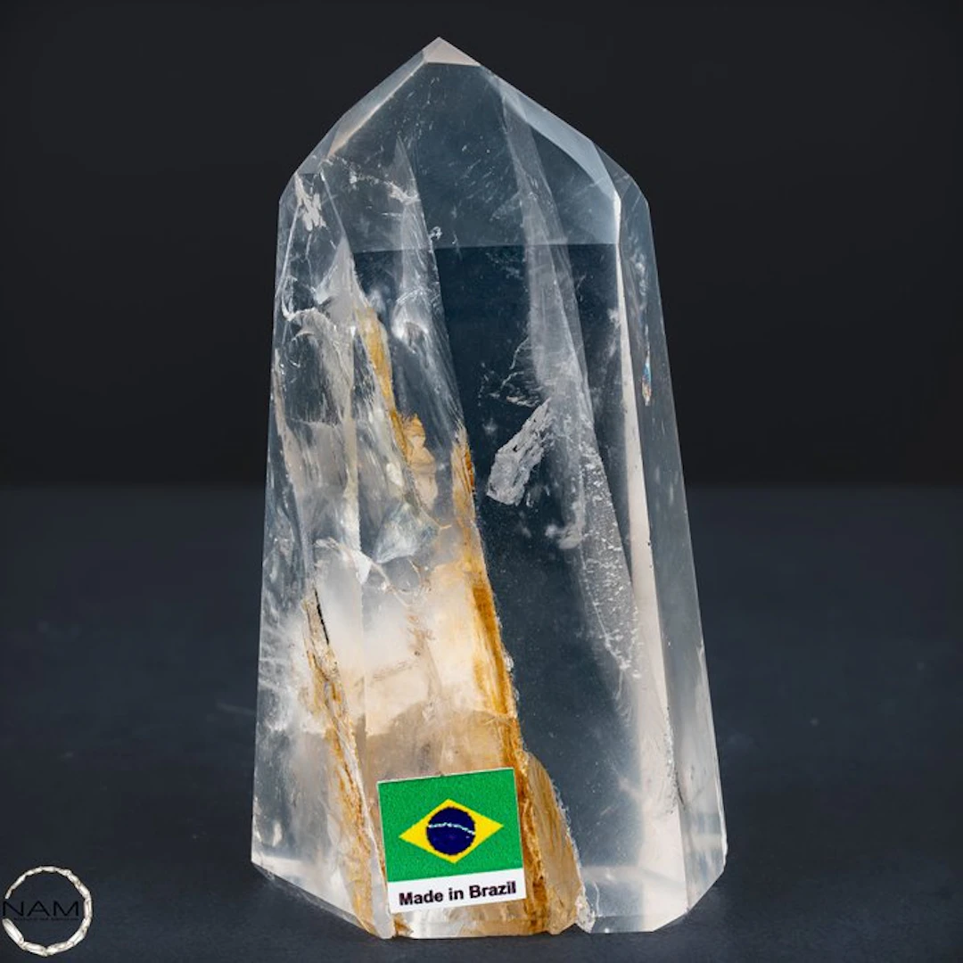 Natural Girasol Quartz Obelisk – Sunlit clarity & gentle shimmer- 346.88 g