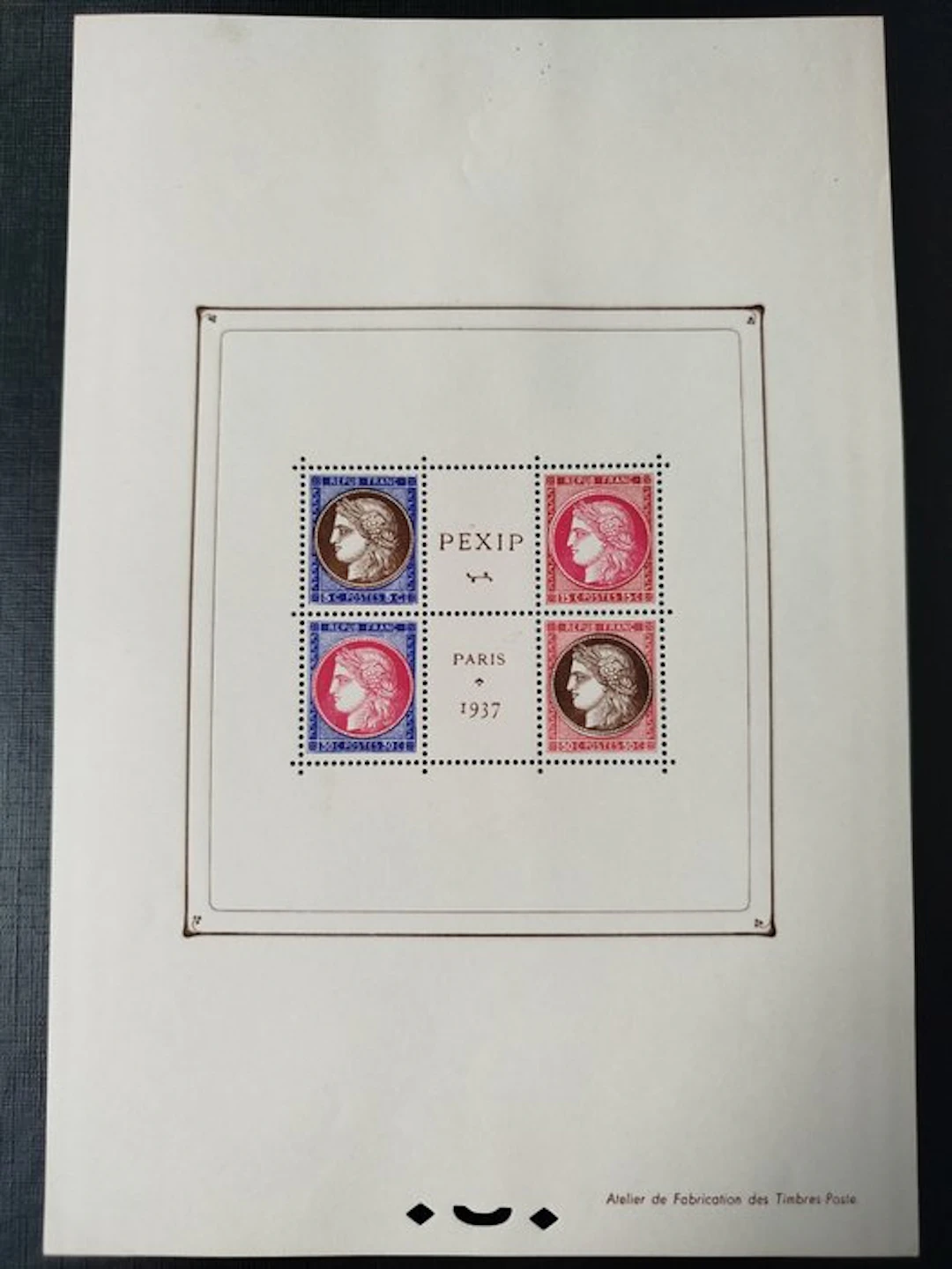France 1937 - Iconic PEXIP block. Yvert Bl. 3