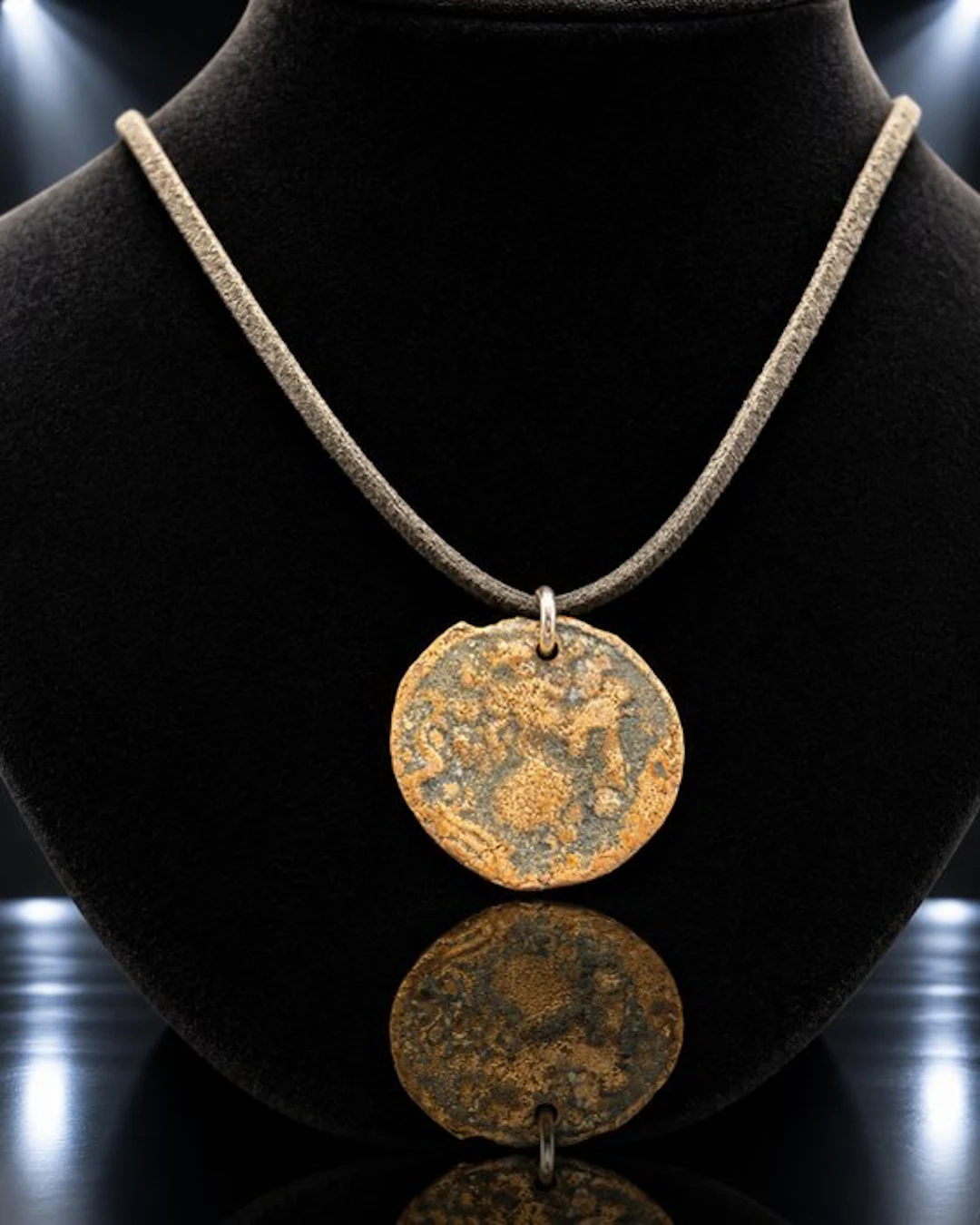 Celtic Bronze Necklace featuring a Celtiberian as from Sekaisa (Segeda) - 50 cm