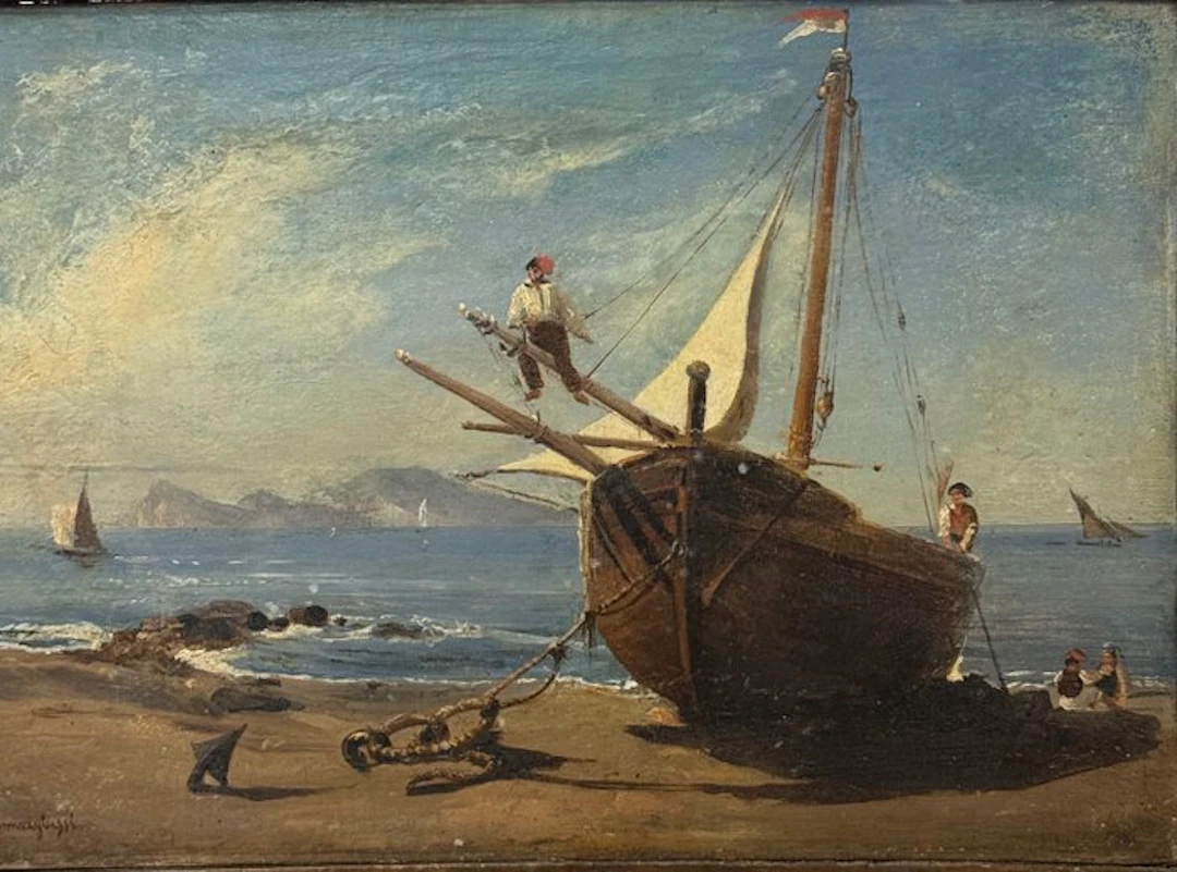 Gabriele Smargiassi (1798-1882) - Marina di Capri con Pescatori