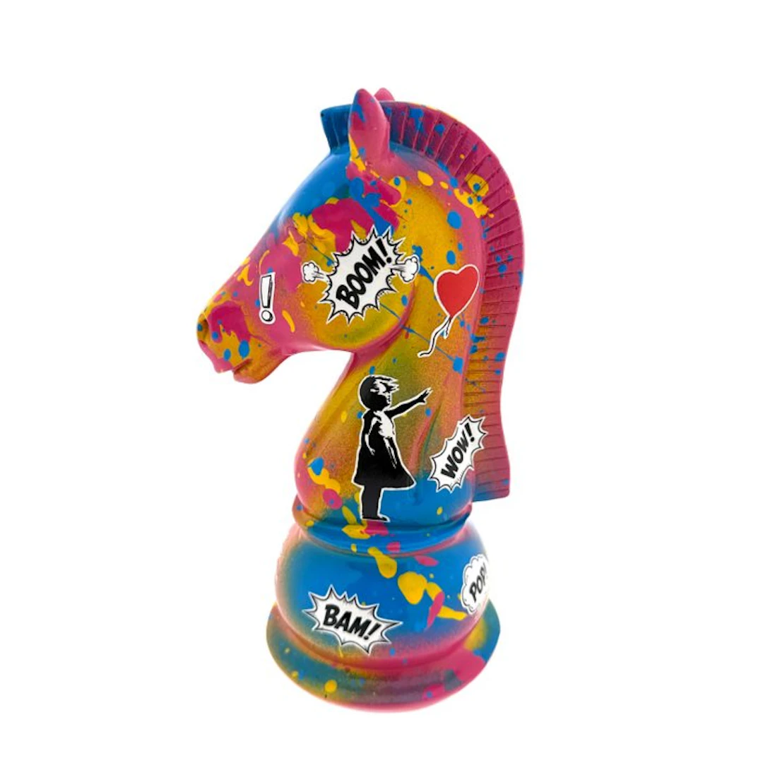 Koen Betjes (1992) - Knight Chess Street Piece (Banksy hommage)
