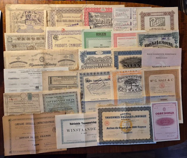 World. -collection world bond and shares (25 pieces)